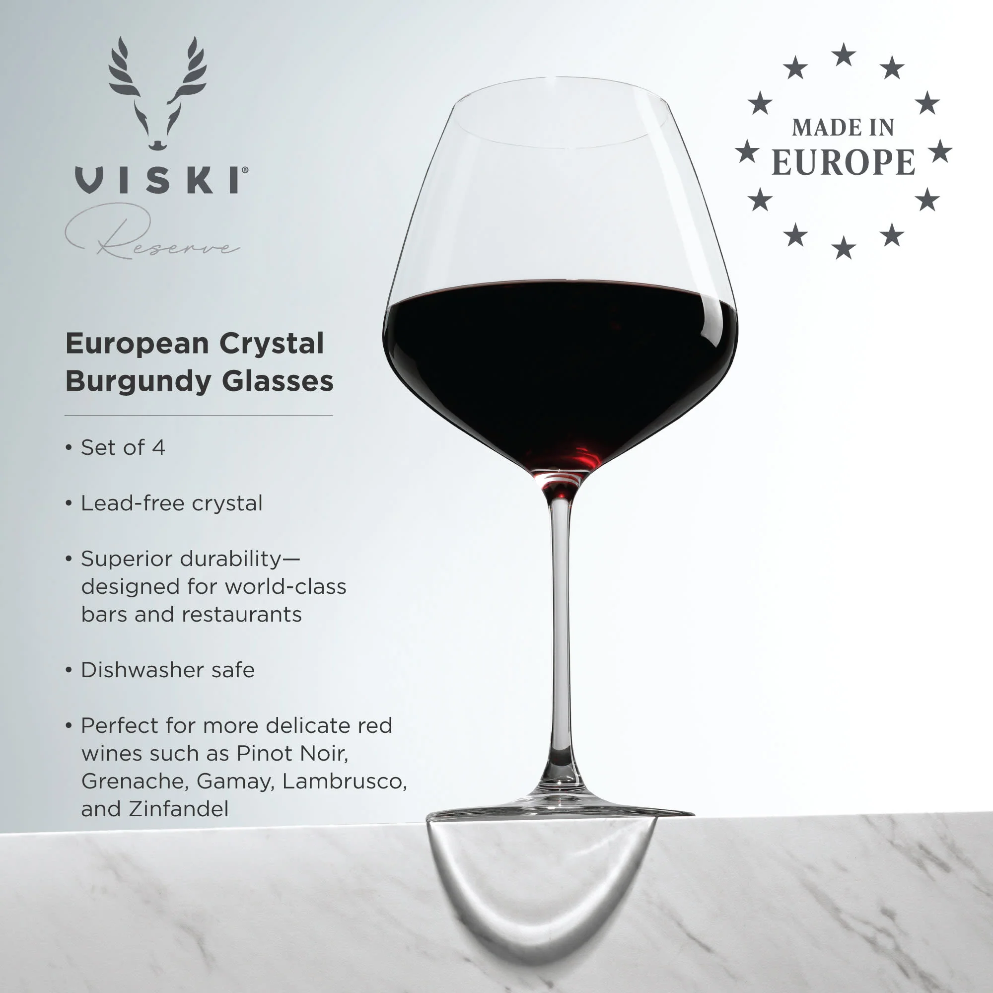 Reserve Inez Crystal Burgundy Glasses Set of 4 - Image 5