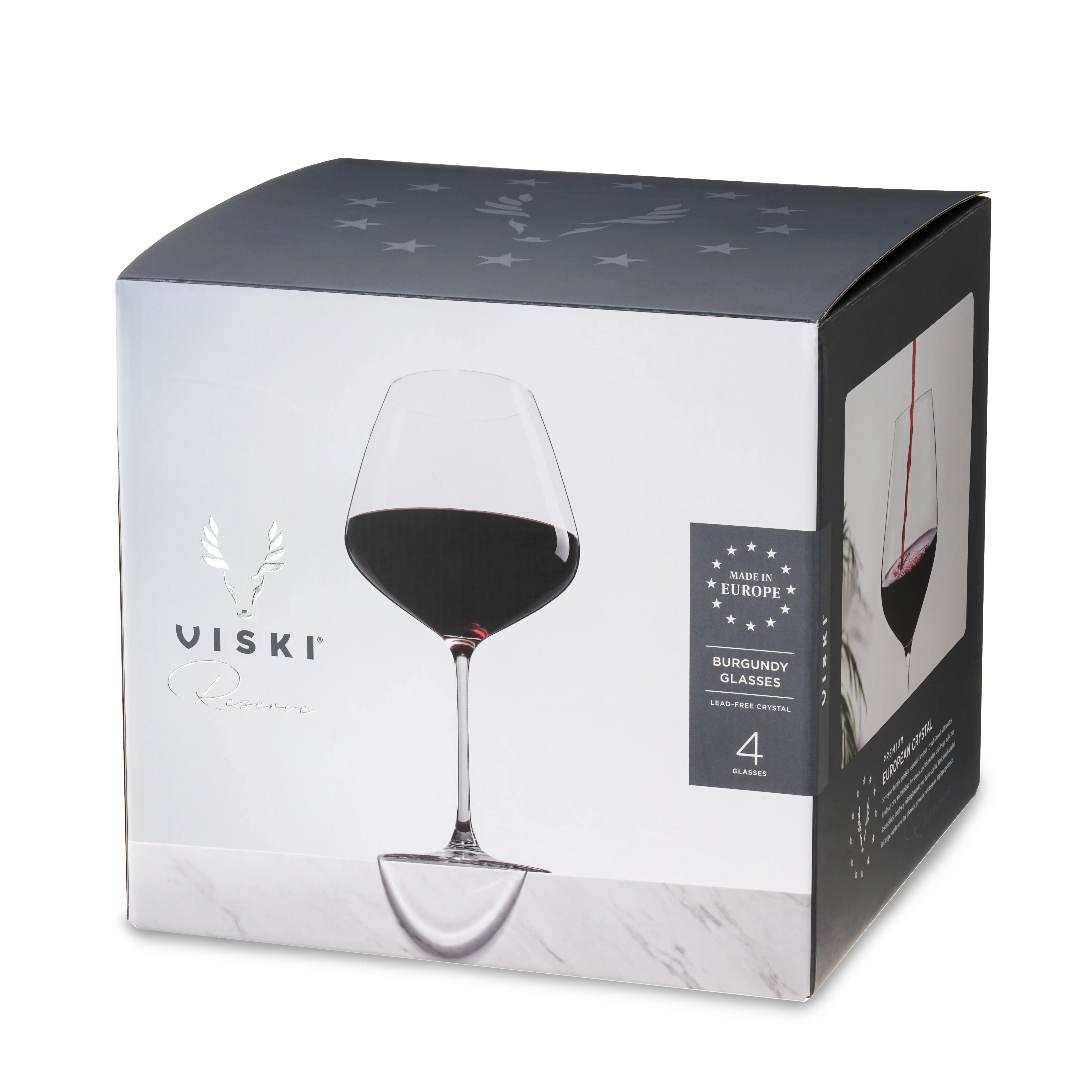 Reserve Inez Crystal Burgundy Glasses Set of 4 - Image 7