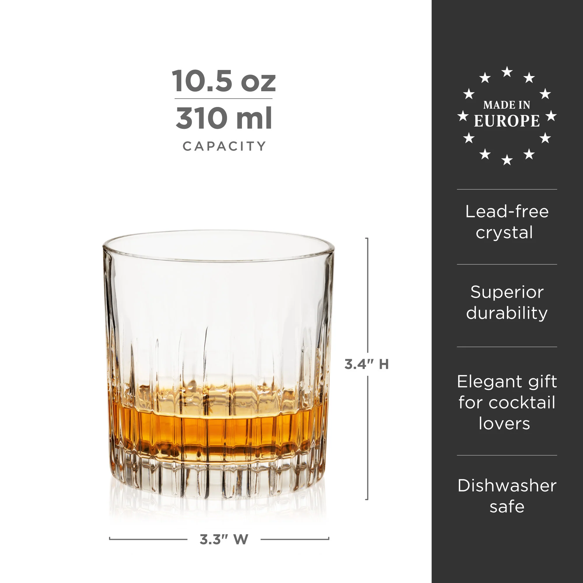 Reserve Milo Crystal Neat Glasses, Set of 4 - Image 6