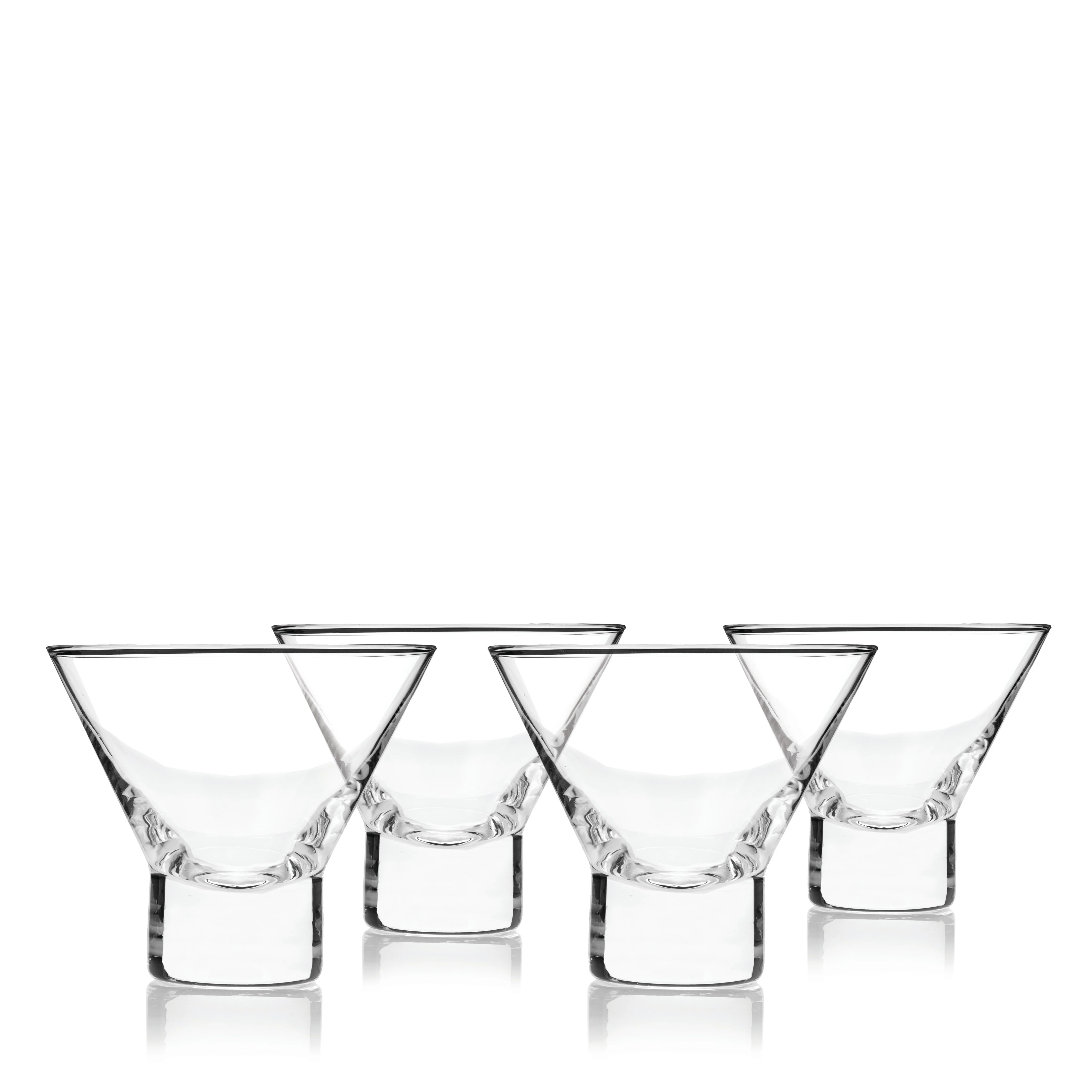 Raye Heavy Base Crystal Stemless Martini Glasses Set of 4 - Image 4