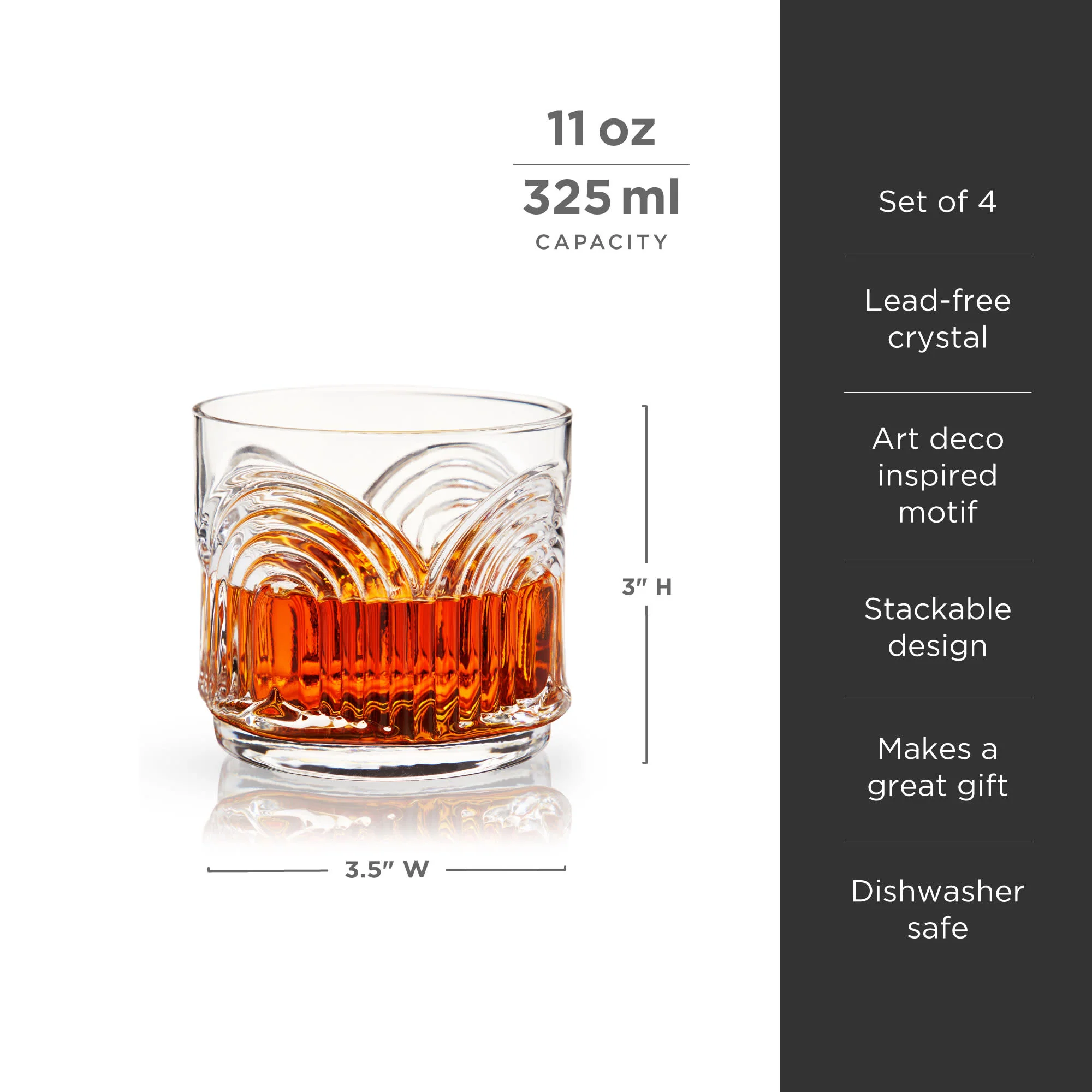 Beau Crystal Lowball Tumblers Set of 4 - Image 6