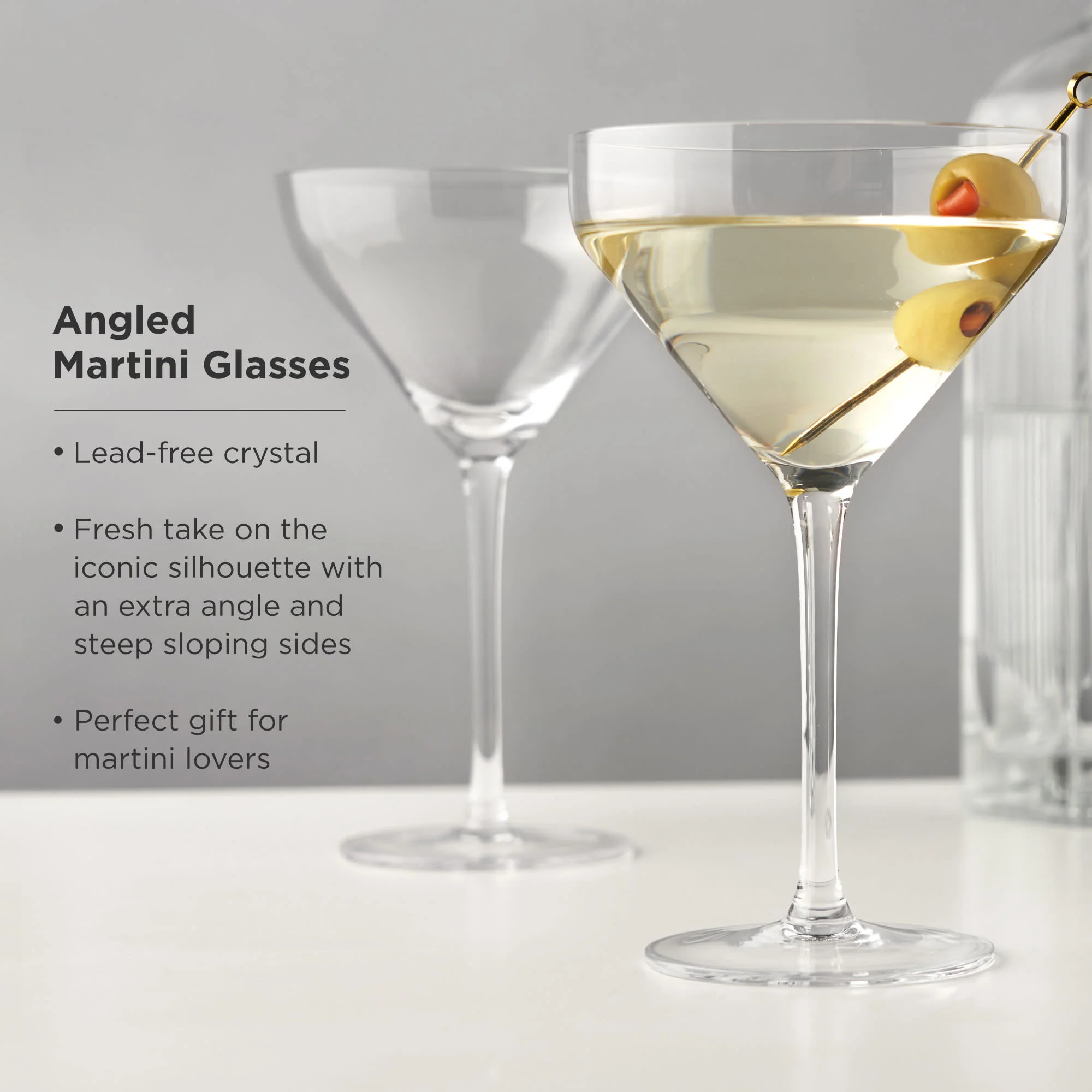 Raye Angled Crystal Martini Glasses Set of 2 - Image 4