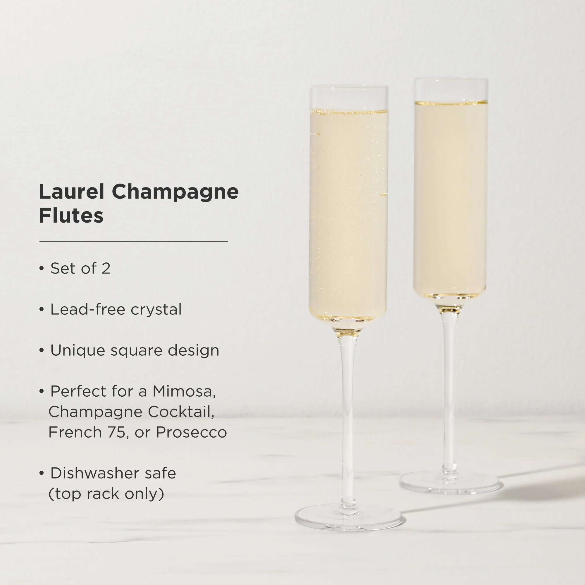 Laurel Crystal Champagne Flutes Set of 2 - Image 5
