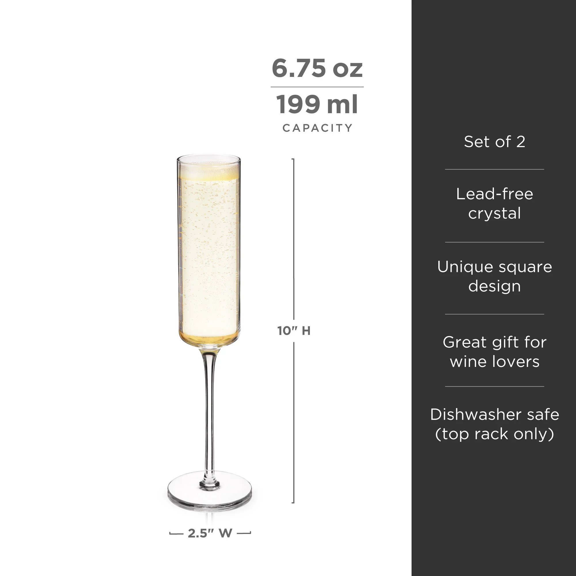 Laurel Crystal Champagne Flutes Set of 2 - Image 6