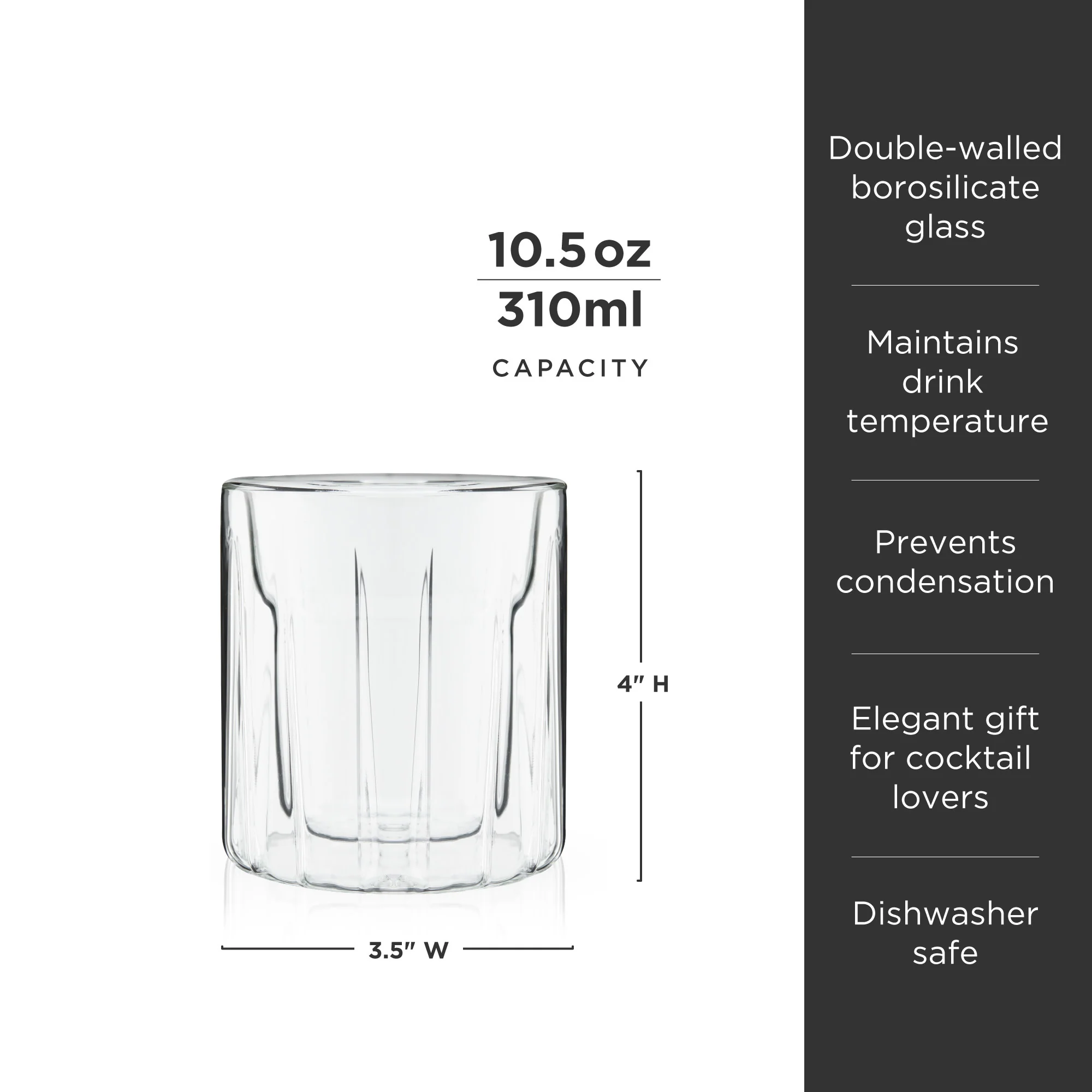 Double-Walled Rocks Glasses Set of 2 - Image 6