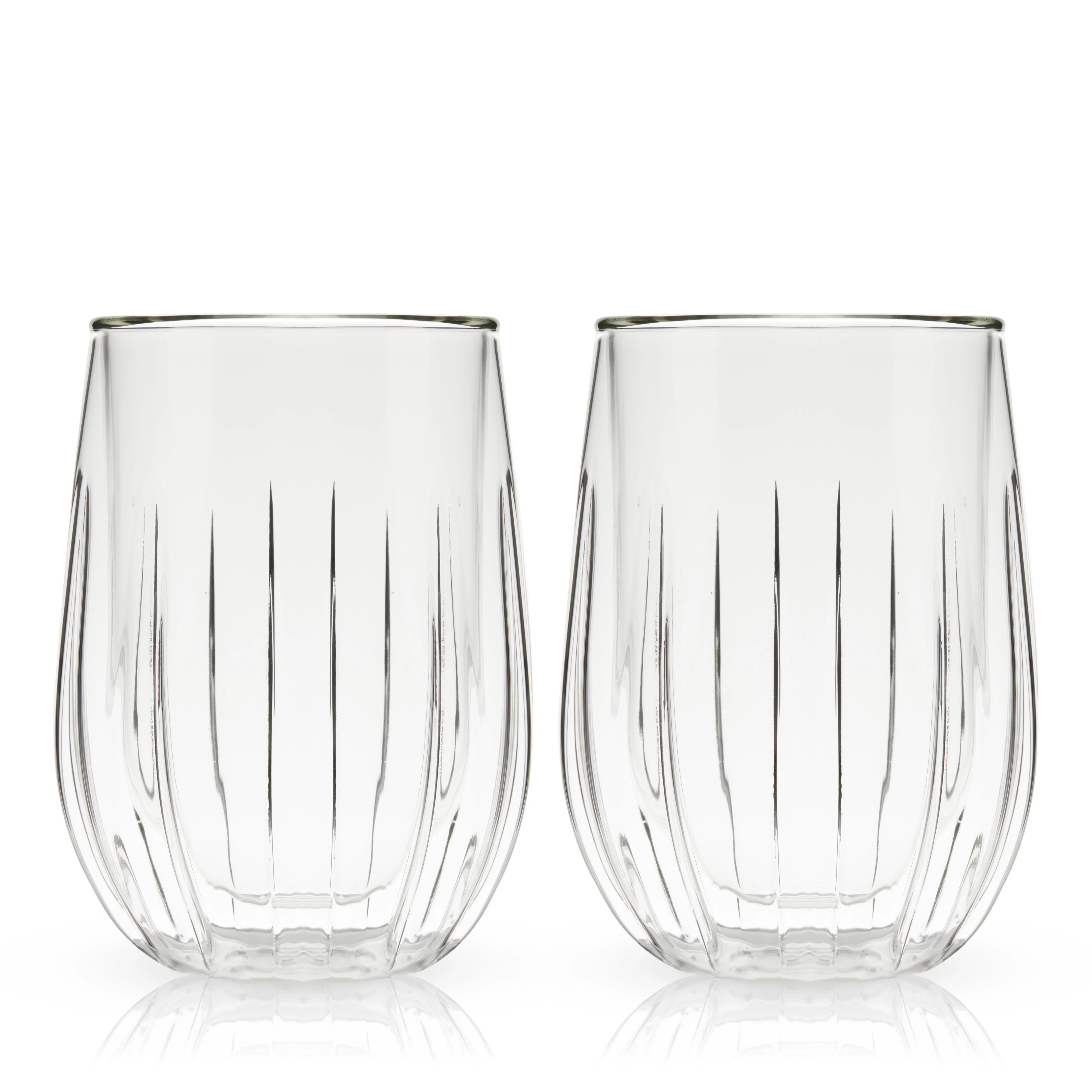 Double-Walled Stemless Wine Glasses Set of 2 - Image 4