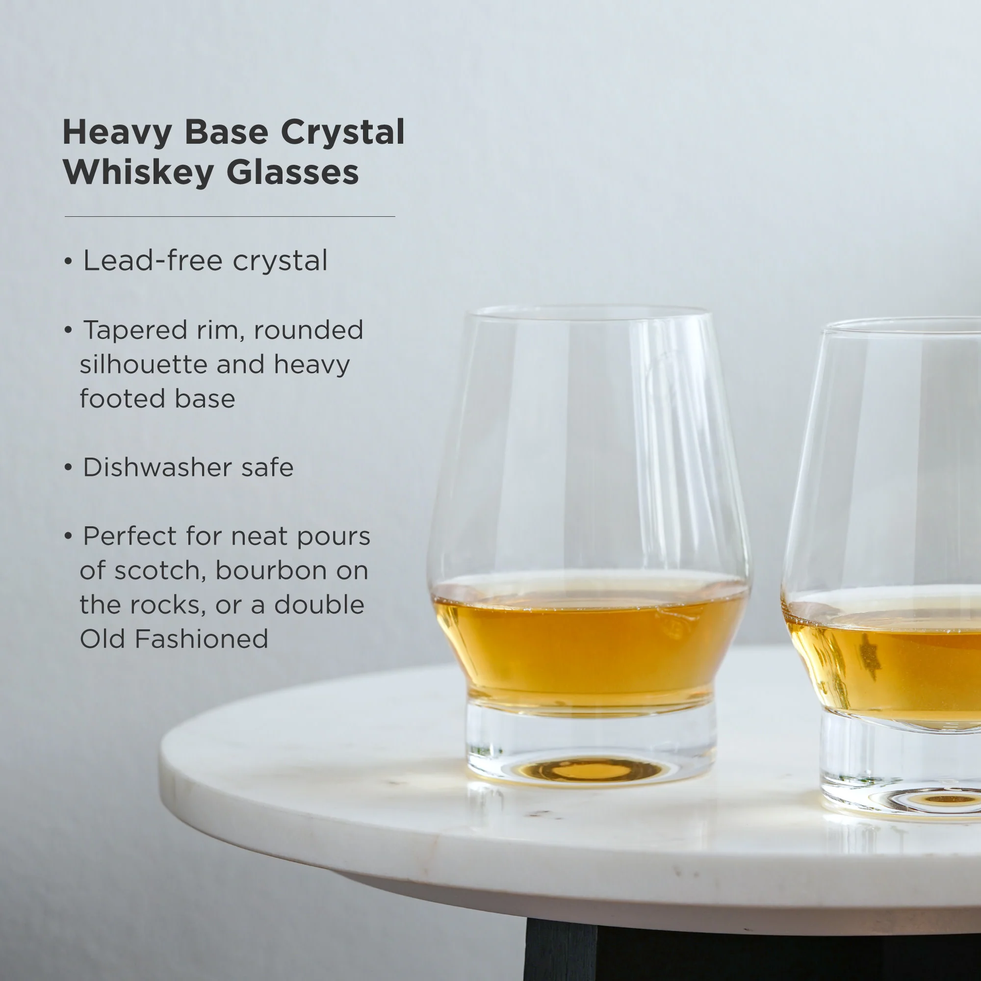 Raye Heavy Base Crystal Whiskey Glasses Set of 2 - Image 5