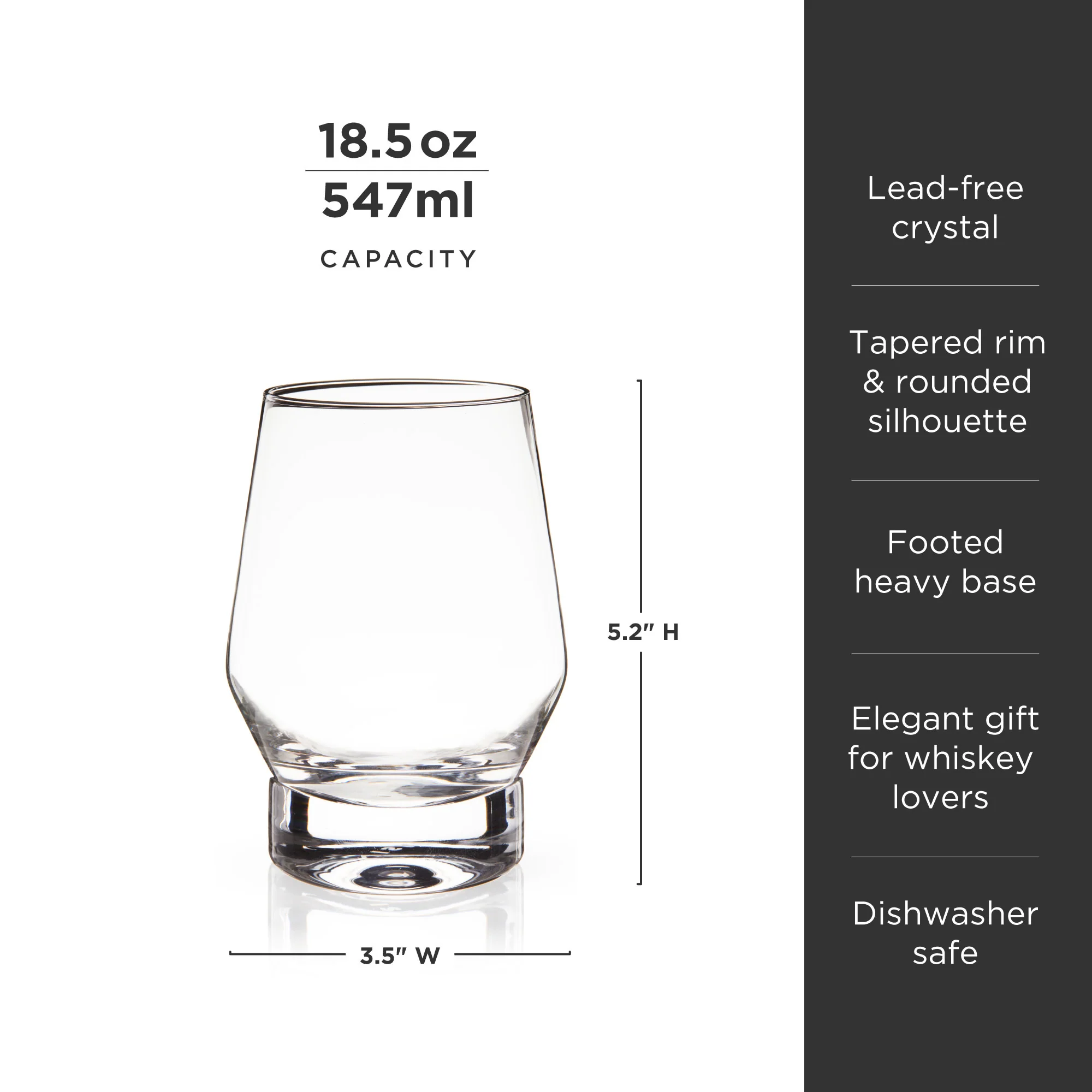 Raye Heavy Base Crystal Whiskey Glasses Set of 2 - Image 6