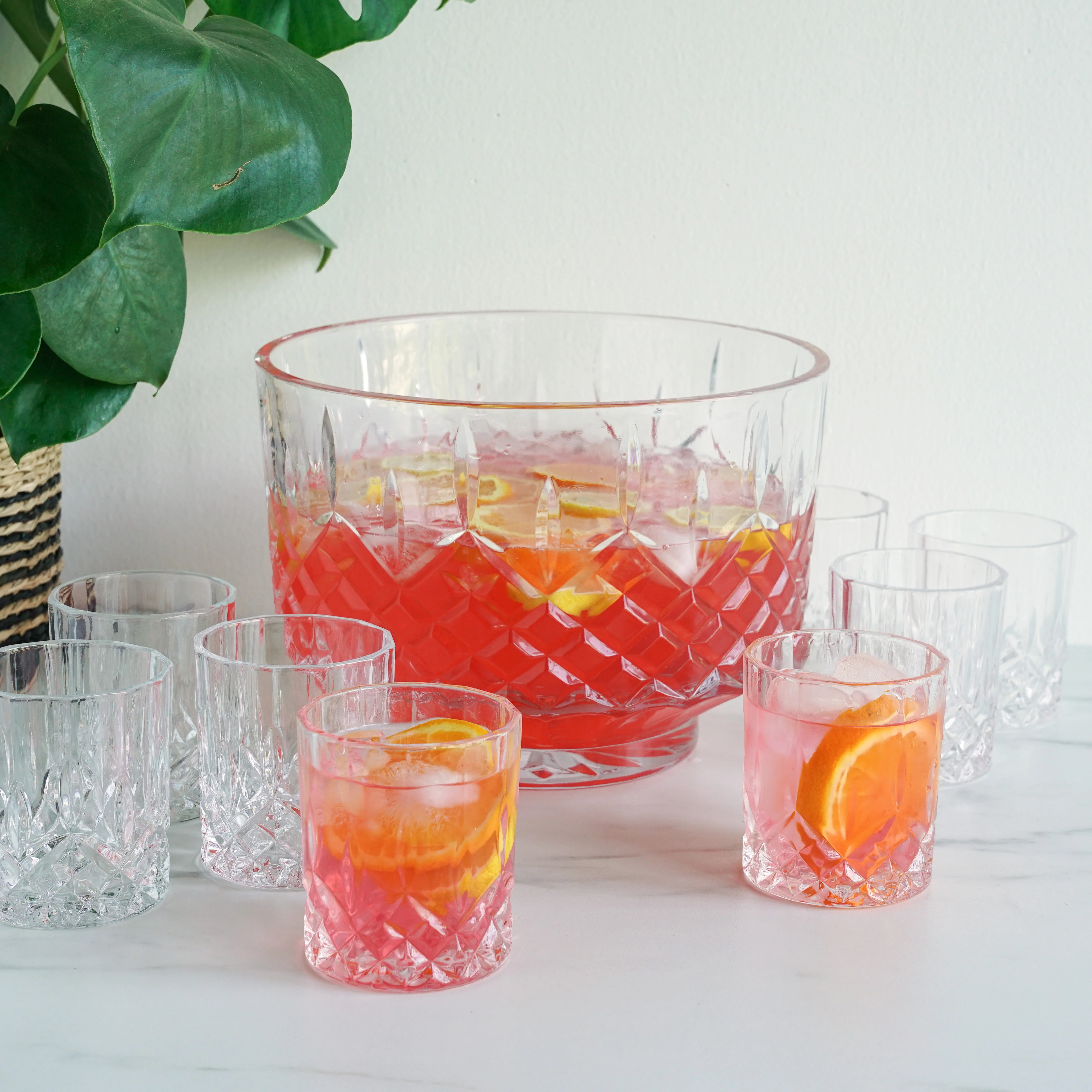 Admiral Crystal Punch Bowl and Tumbler Set - Image 2