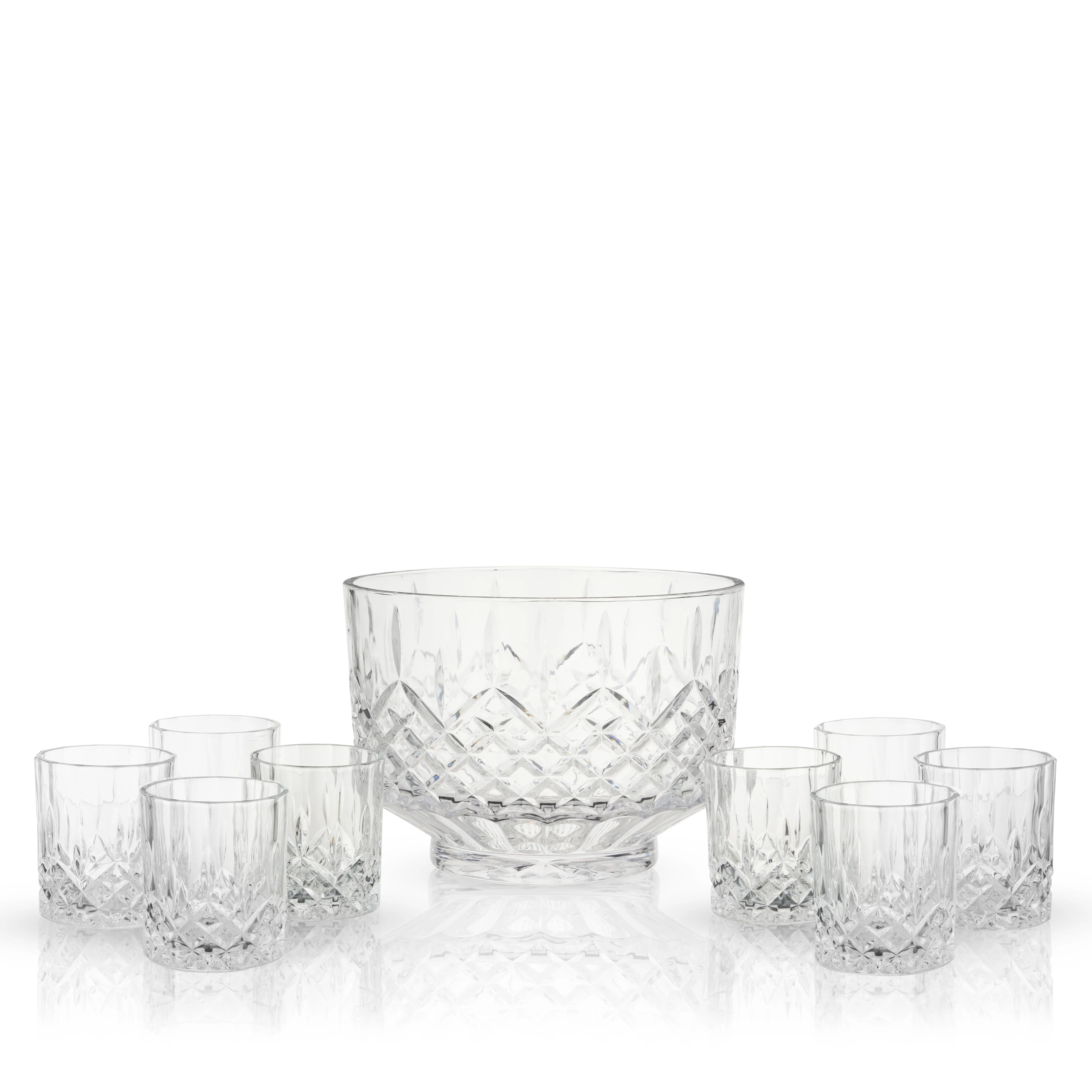Admiral Crystal Punch Bowl and Tumbler Set - Image 4
