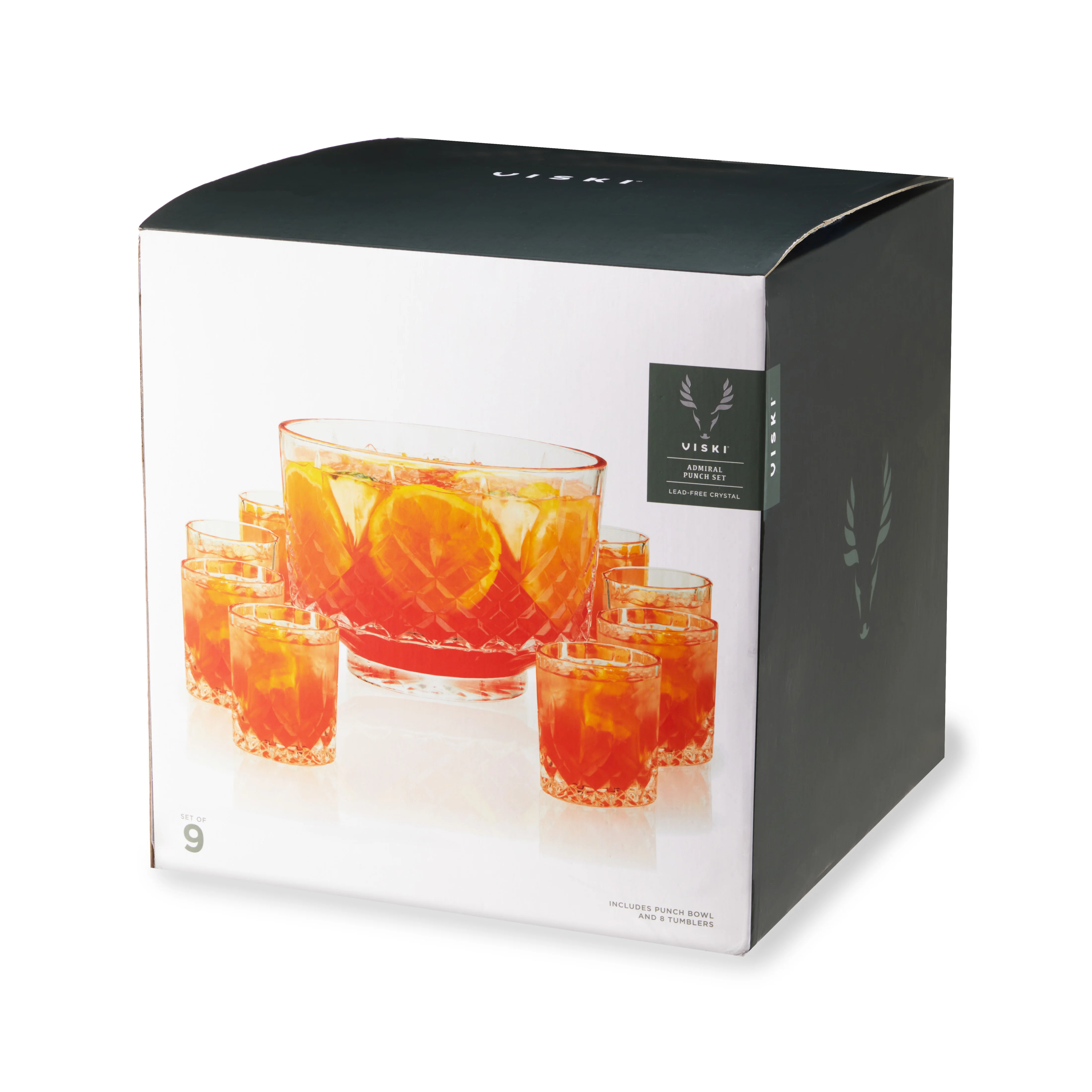 Admiral Crystal Punch Bowl and Tumbler Set - Image 9