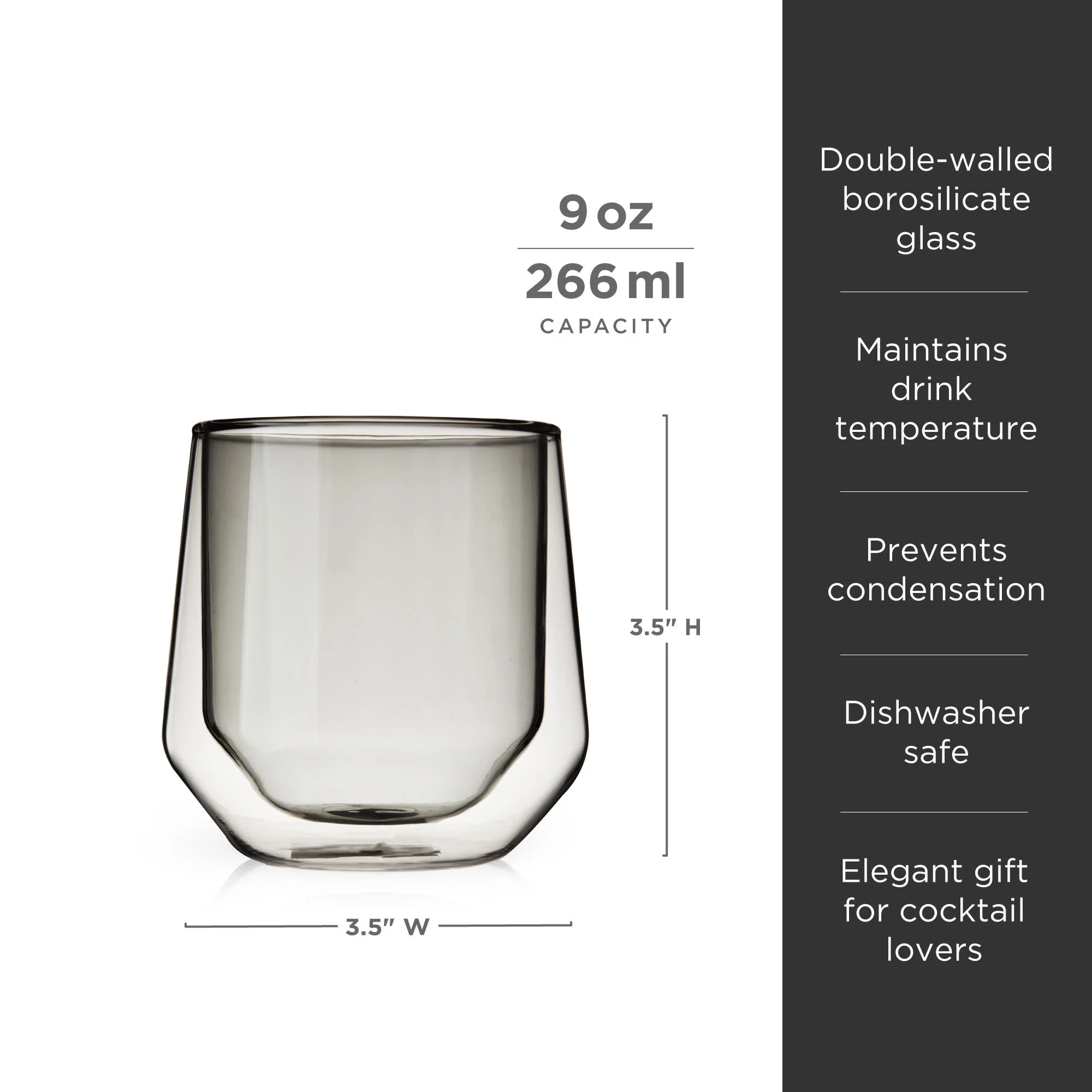 Aurora Double-Walled Tumblers in Smoke Grey Set of 2 - Image 5