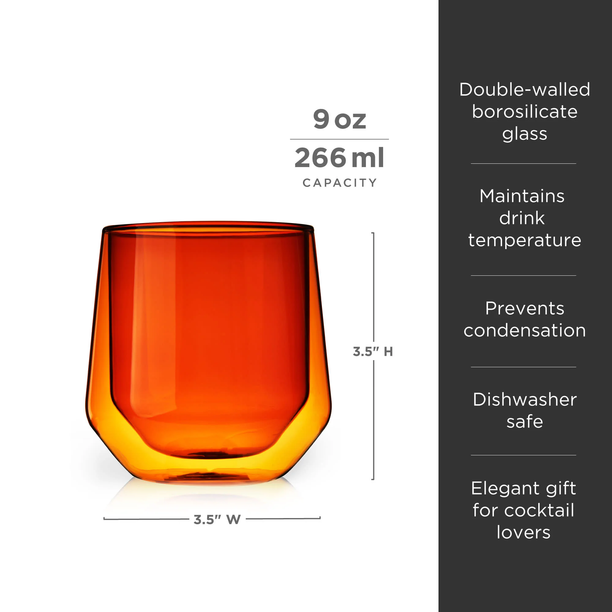 Aurora Double-Walled Tumblers in Amber Set of 2 - Image 5