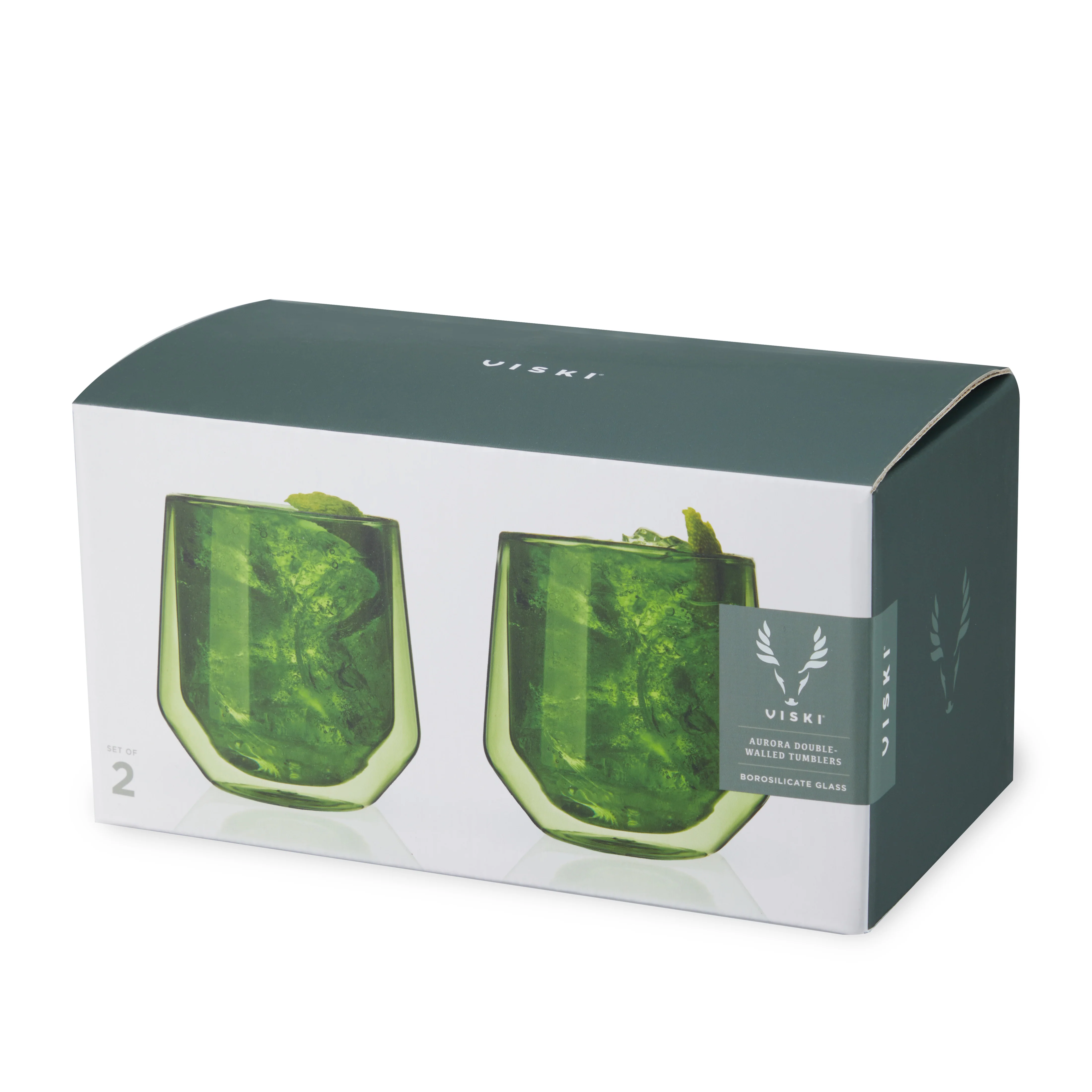 Aurora Double-Walled Tumblers in Green Set of 2 - Image 7