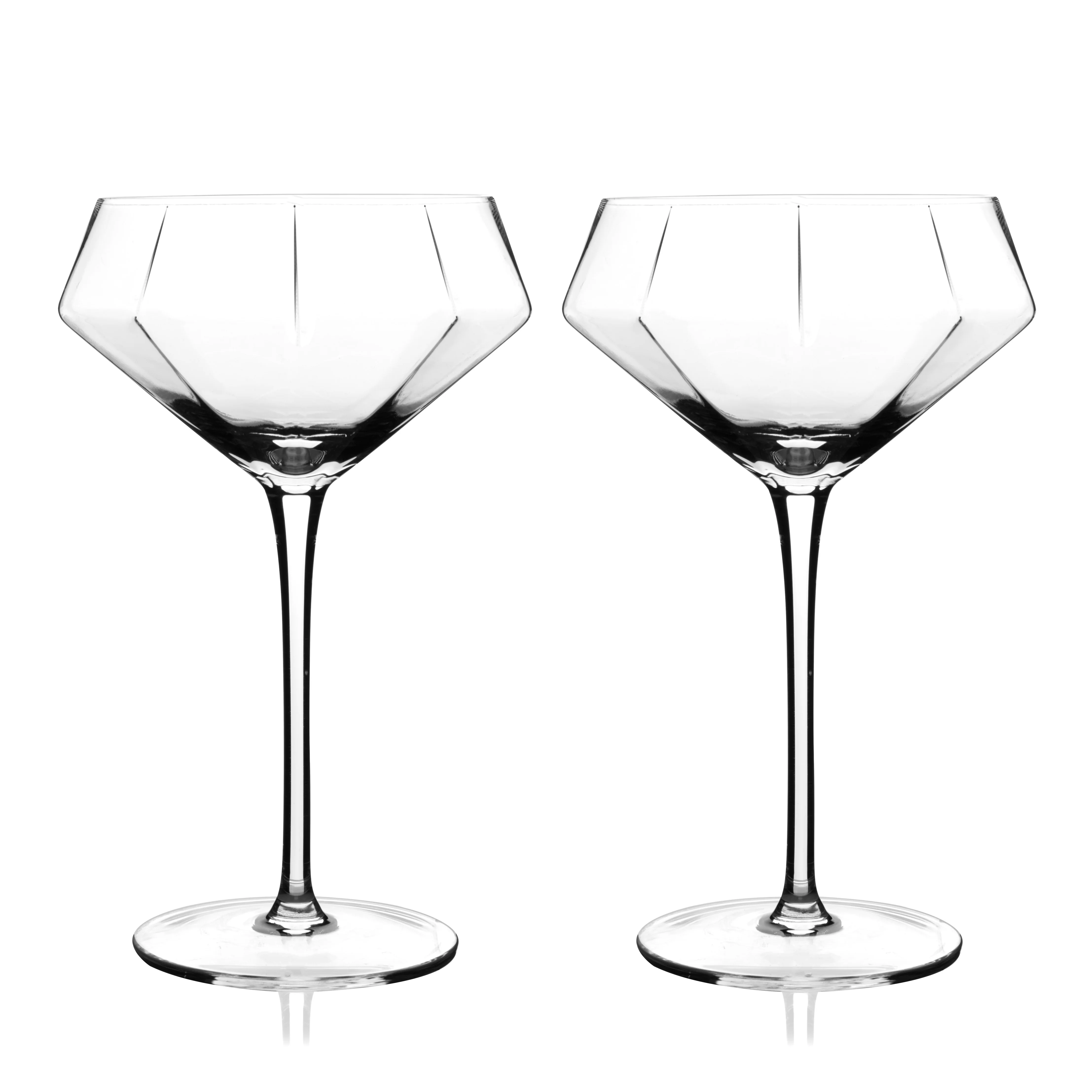 Seneca Diamond Crystal Martini Glasses Set of 2 - Image 4
