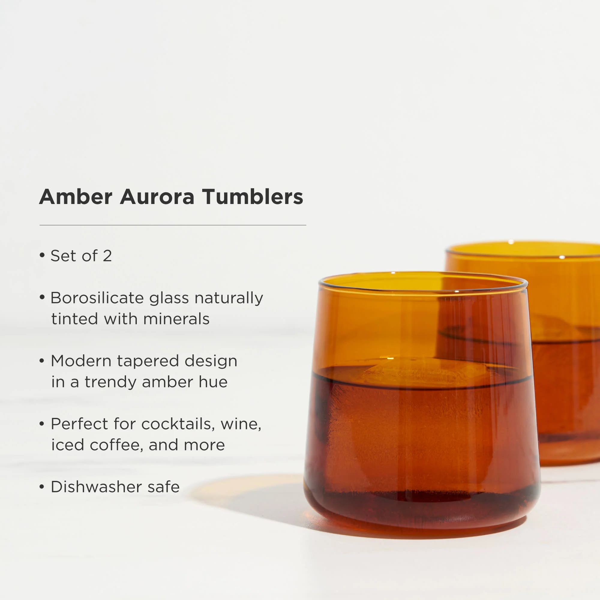 Aurora Amber Cocktail Tumblers, Set of 2 - Image 4