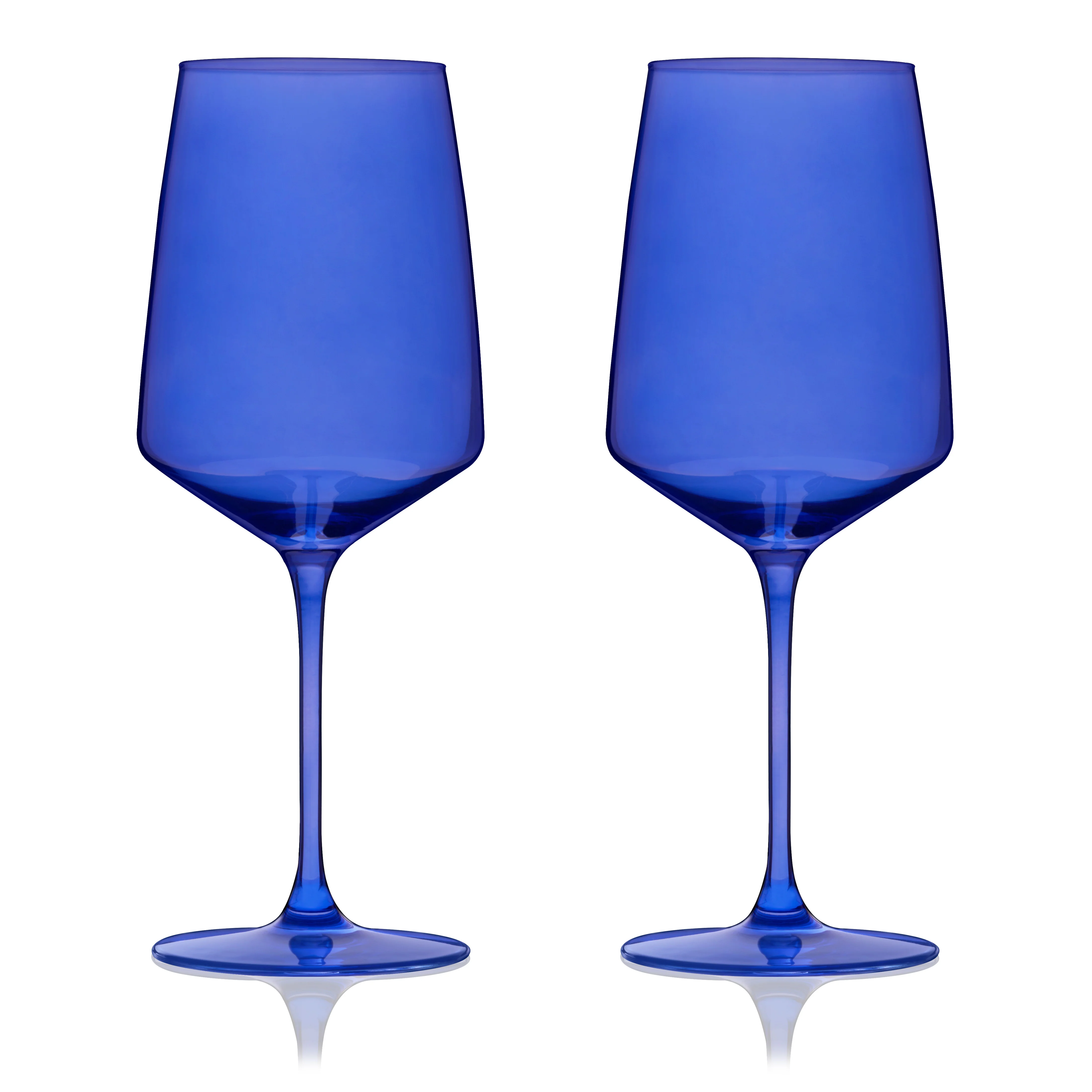 Reserve Nouveau Crystal Wine Glasses in Cobalt Set of 2 - Image 4