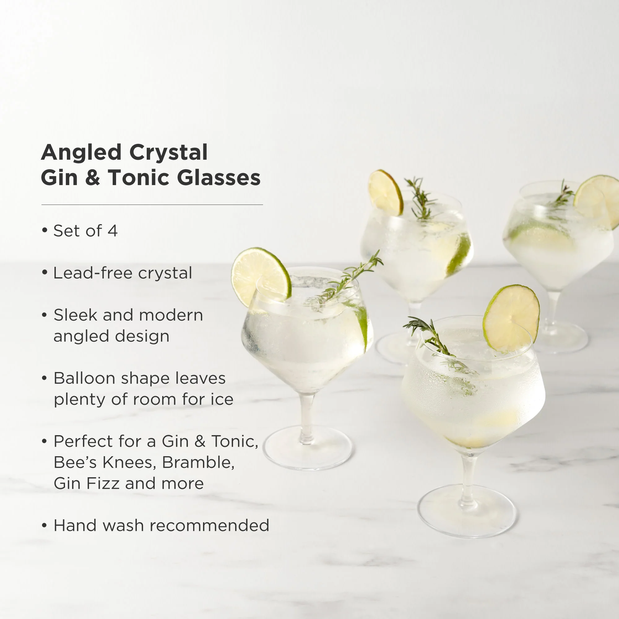 Raye Angled Crystal Gin & Tonic Glasses Set of 4 - Image 5