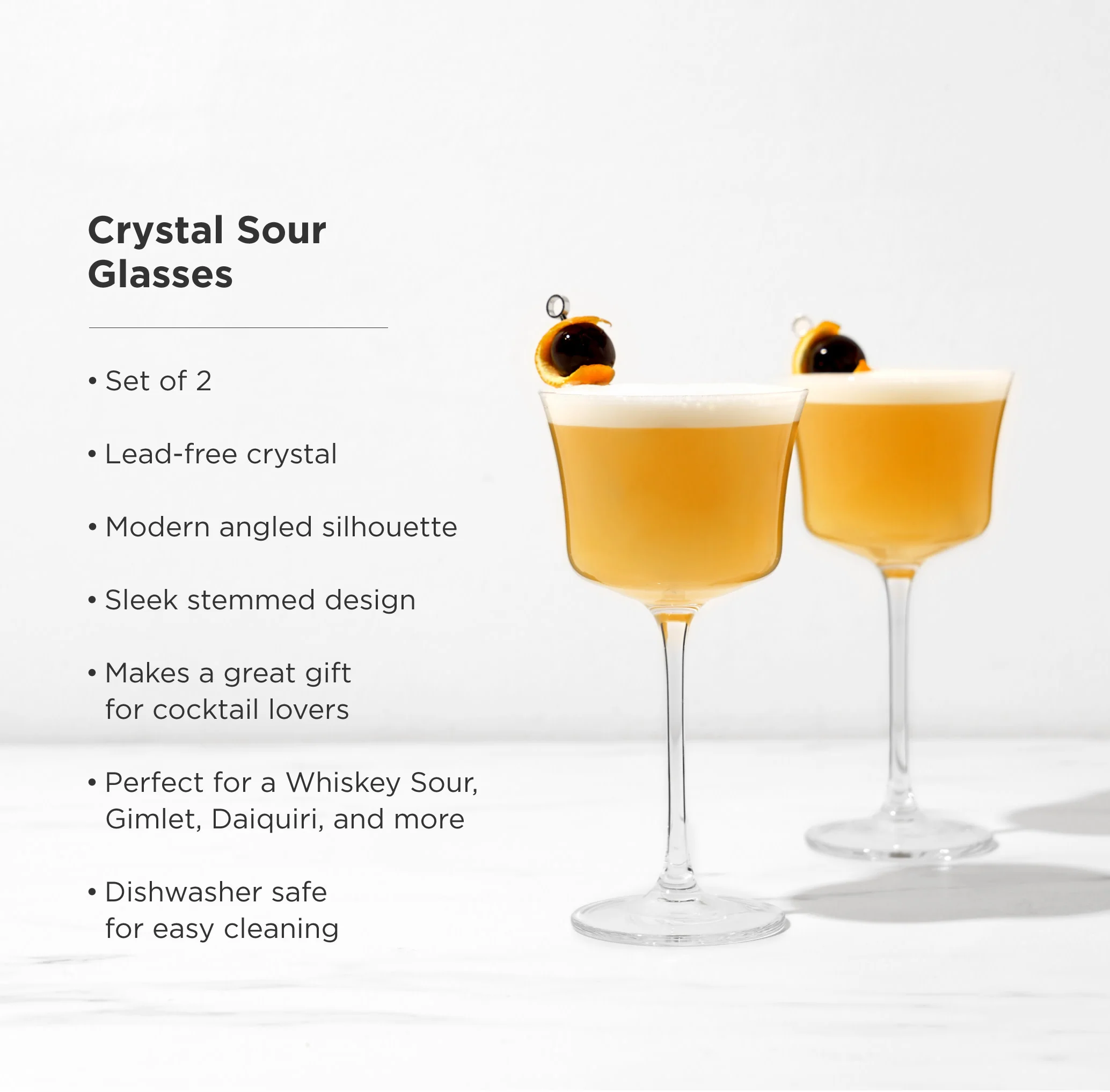 Raye Angled Crystal Sour Glasses Set of 2 - Image 5