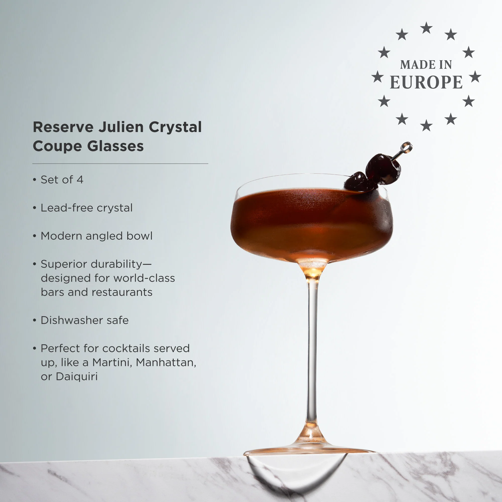 Reserve Julien Crystal Coupe Glasses Set of 4 - Image 5