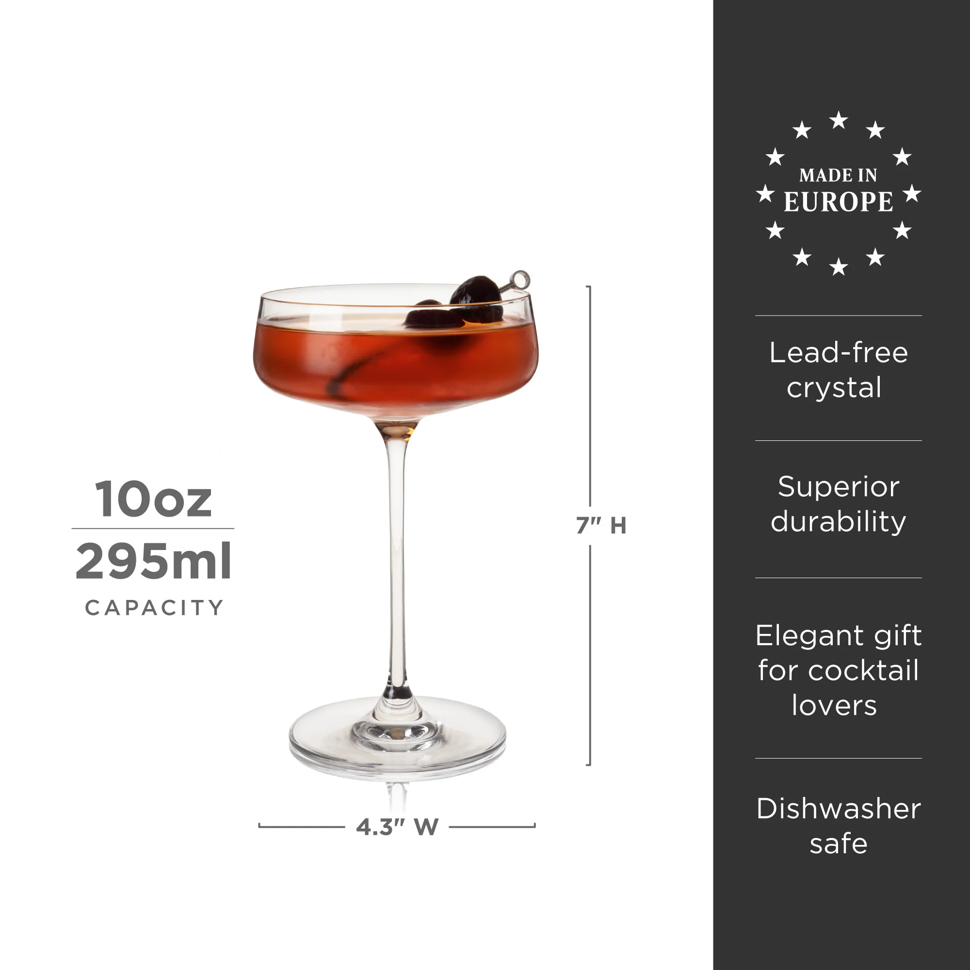 Reserve Julien Crystal Coupe Glasses Set of 4 - Image 6