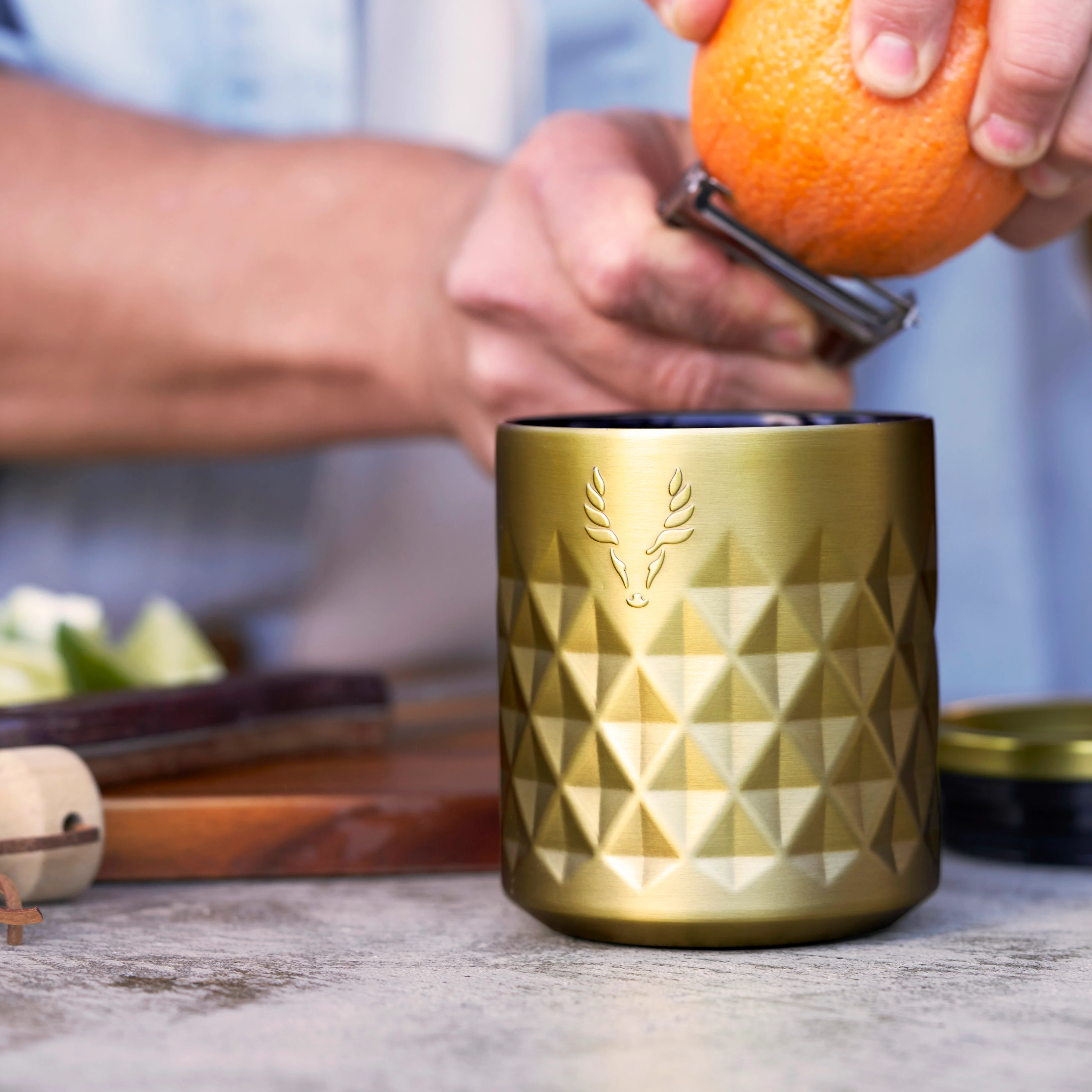 Paragon Stainless Steel Rocks Tumbler in Gold - Image 2