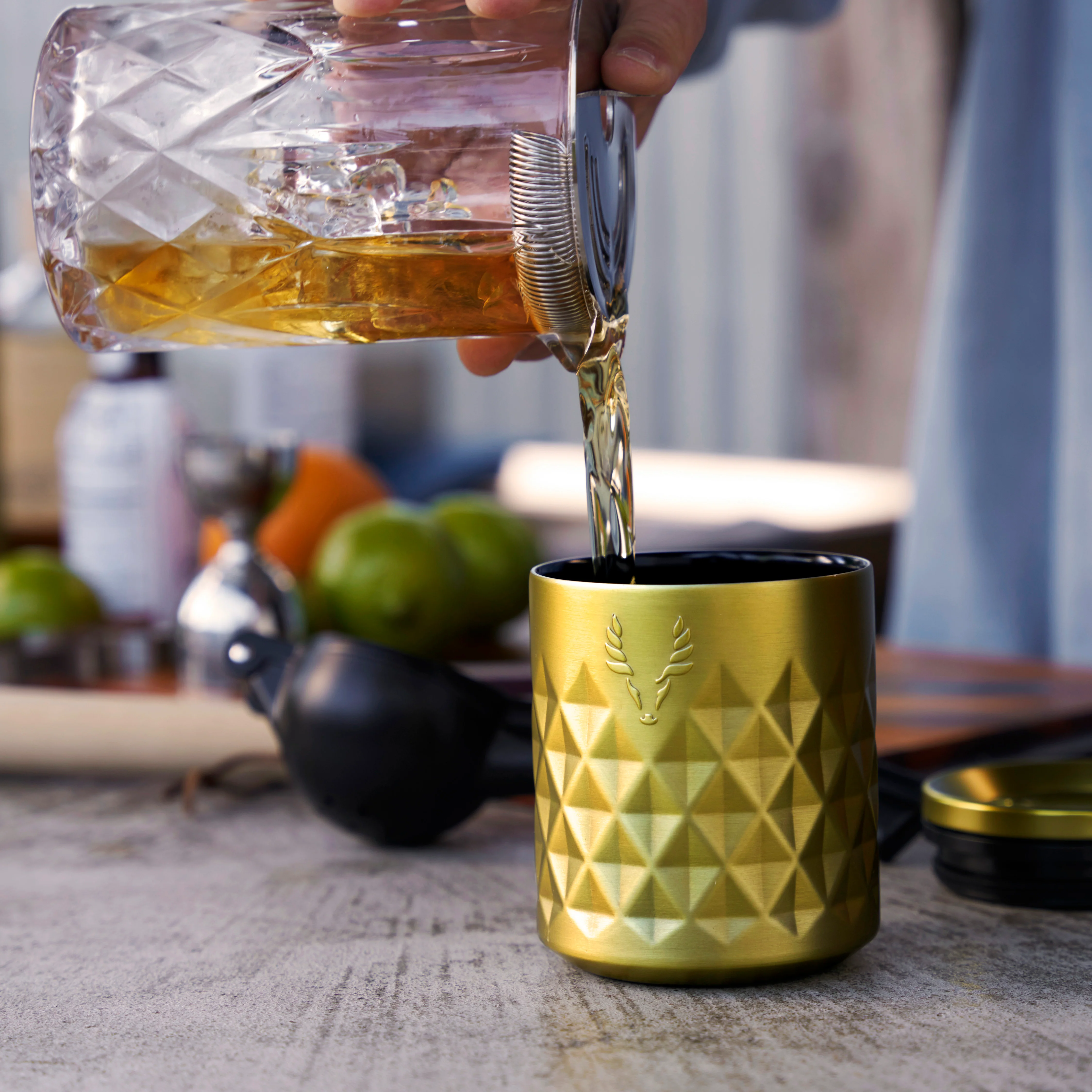 Paragon Stainless Steel Rocks Tumbler in Gold - Image 3