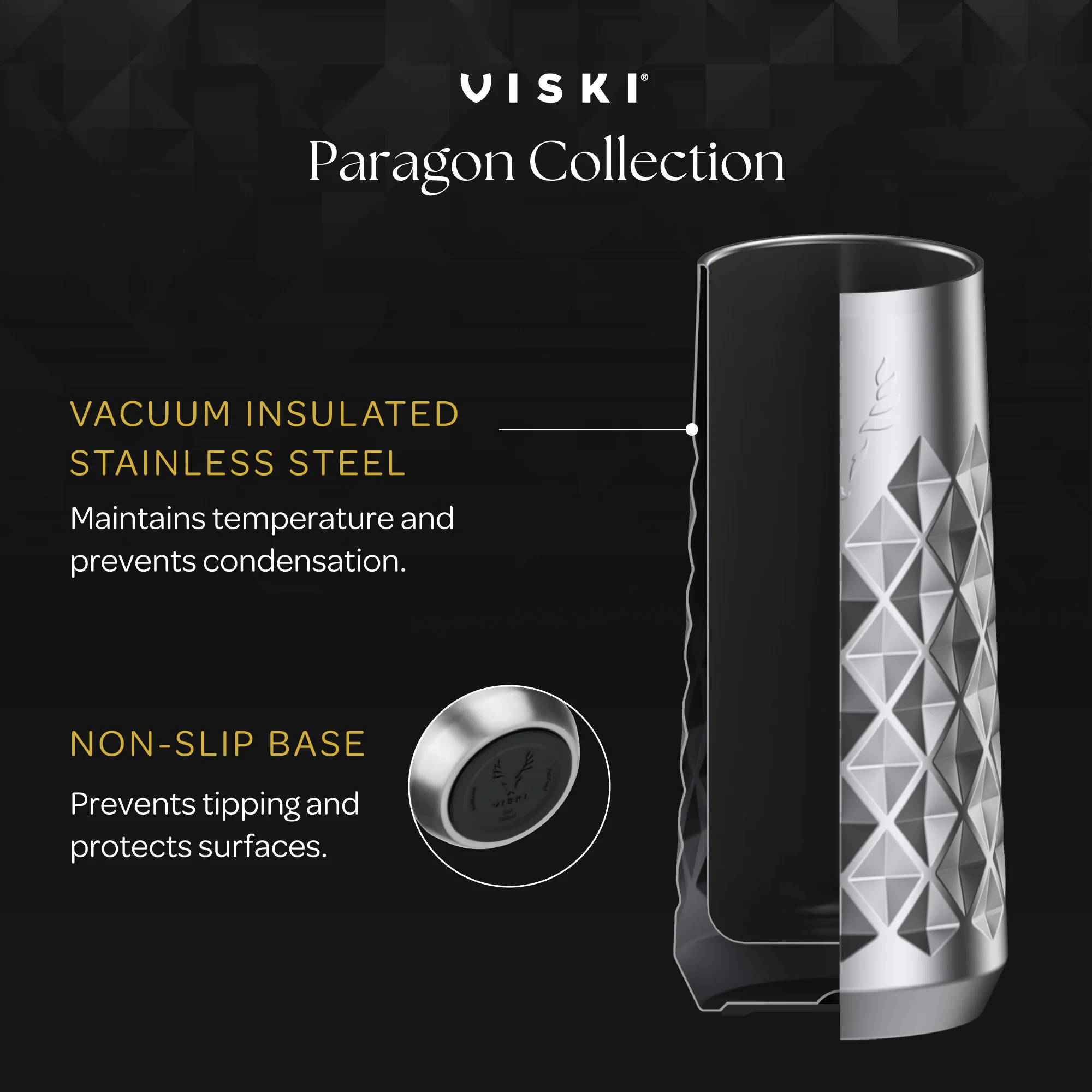 Paragon Stainless Steel Champagne Flute in Obsidian - Image 6