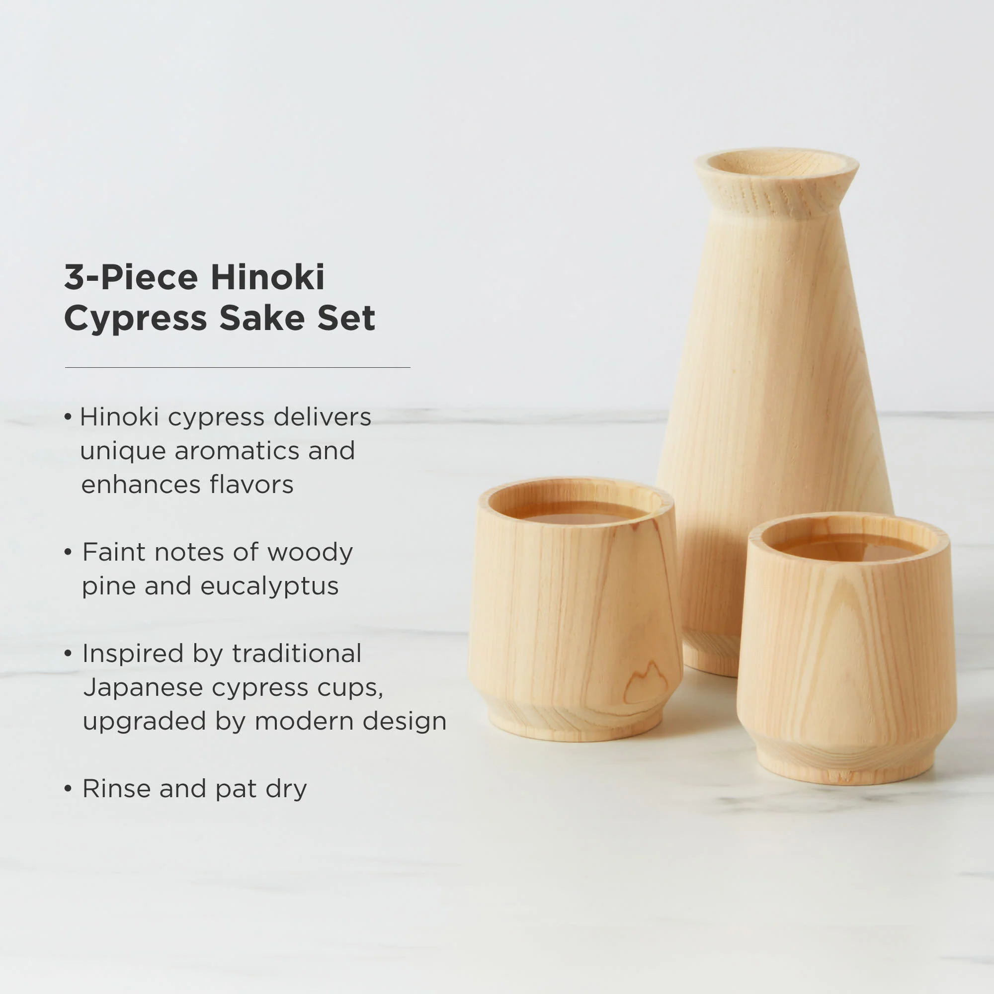 Hinoki Cypress Sake Set - Image 5