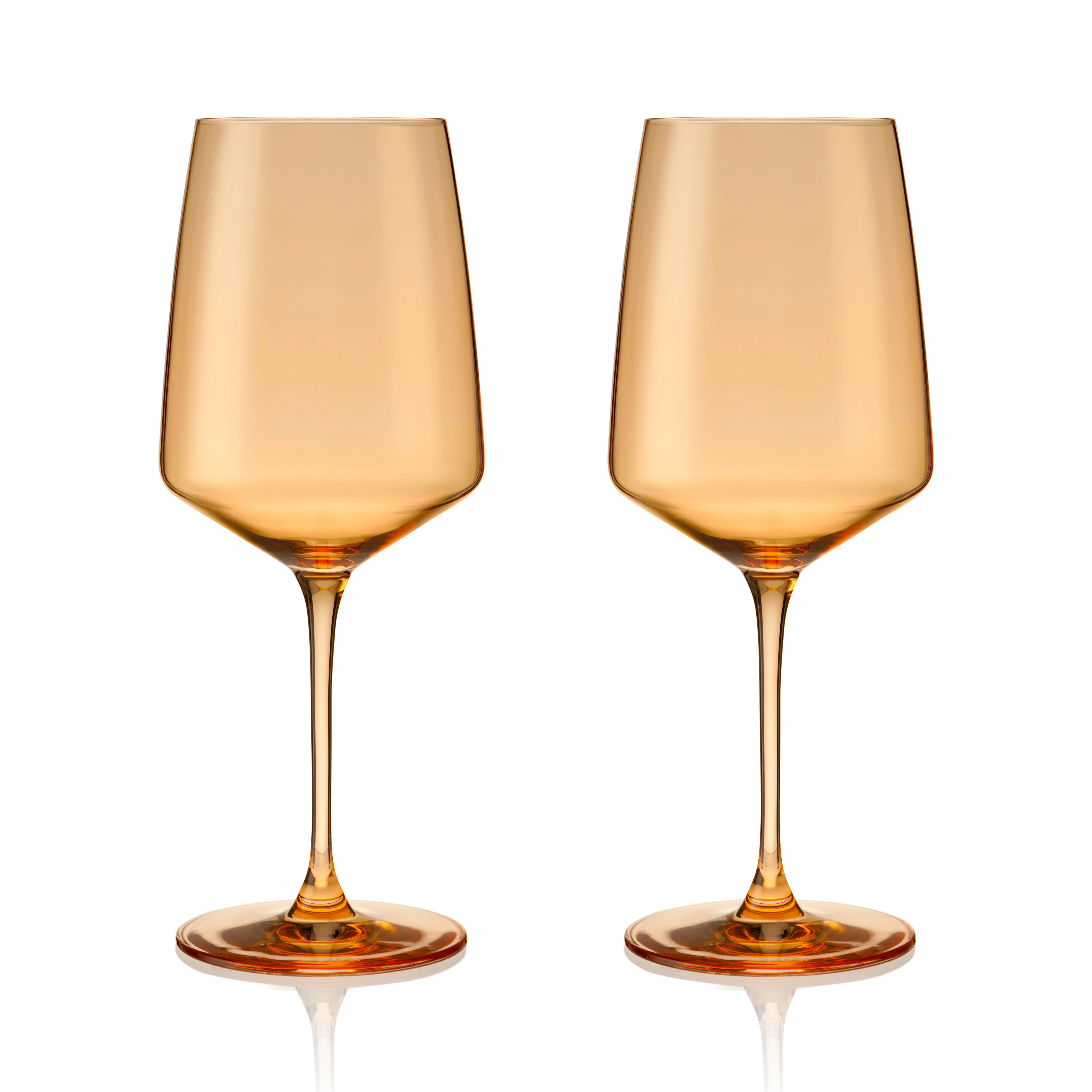 Reserve Nouveau Crystal Wine Glasses in Topaz, Set of 2 - Image 4