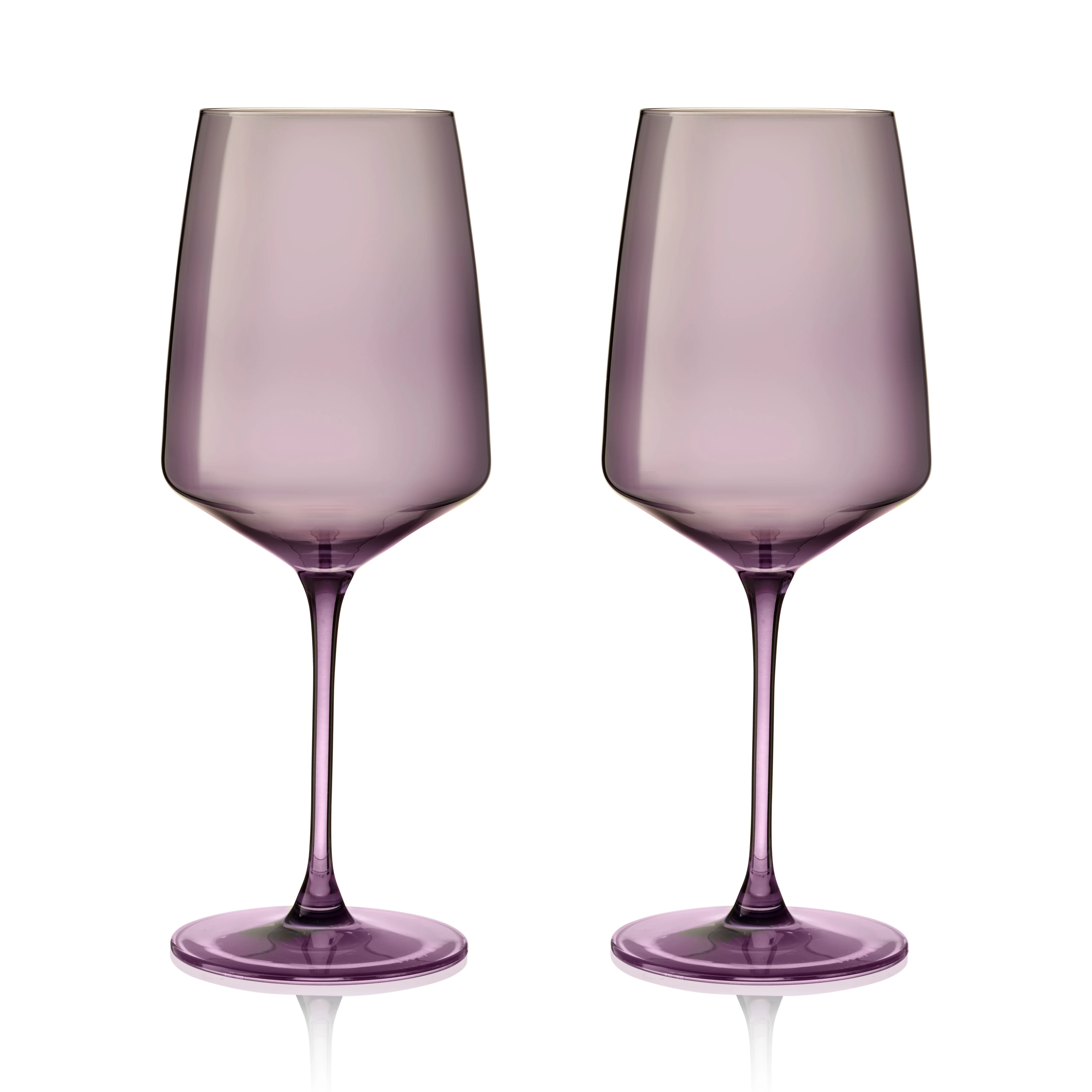Reserve Nouveau Crystal Wine Glasses in Violet, Set of 2 - Image 4