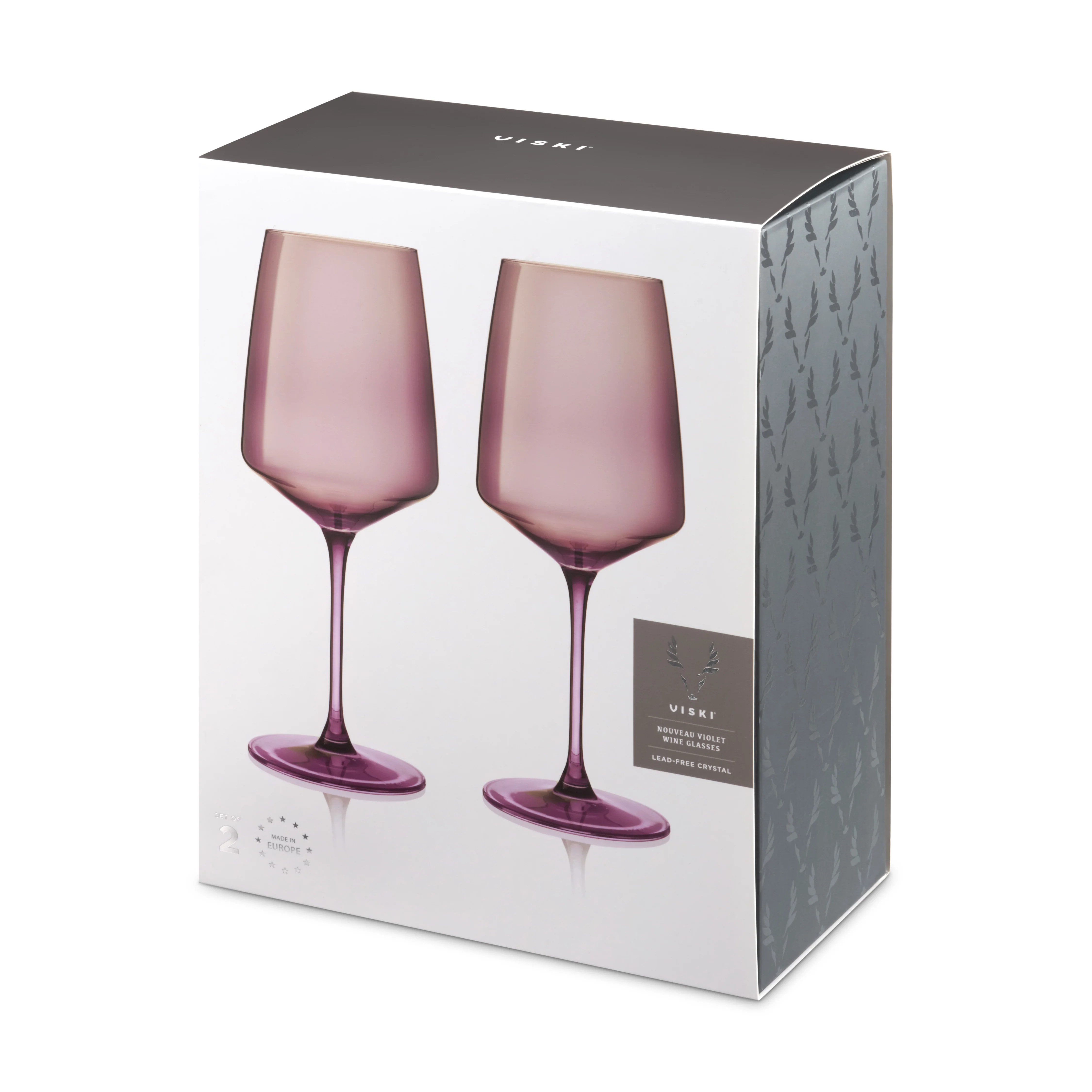 Reserve Nouveau Crystal Wine Glasses in Violet, Set of 2 - Image 7