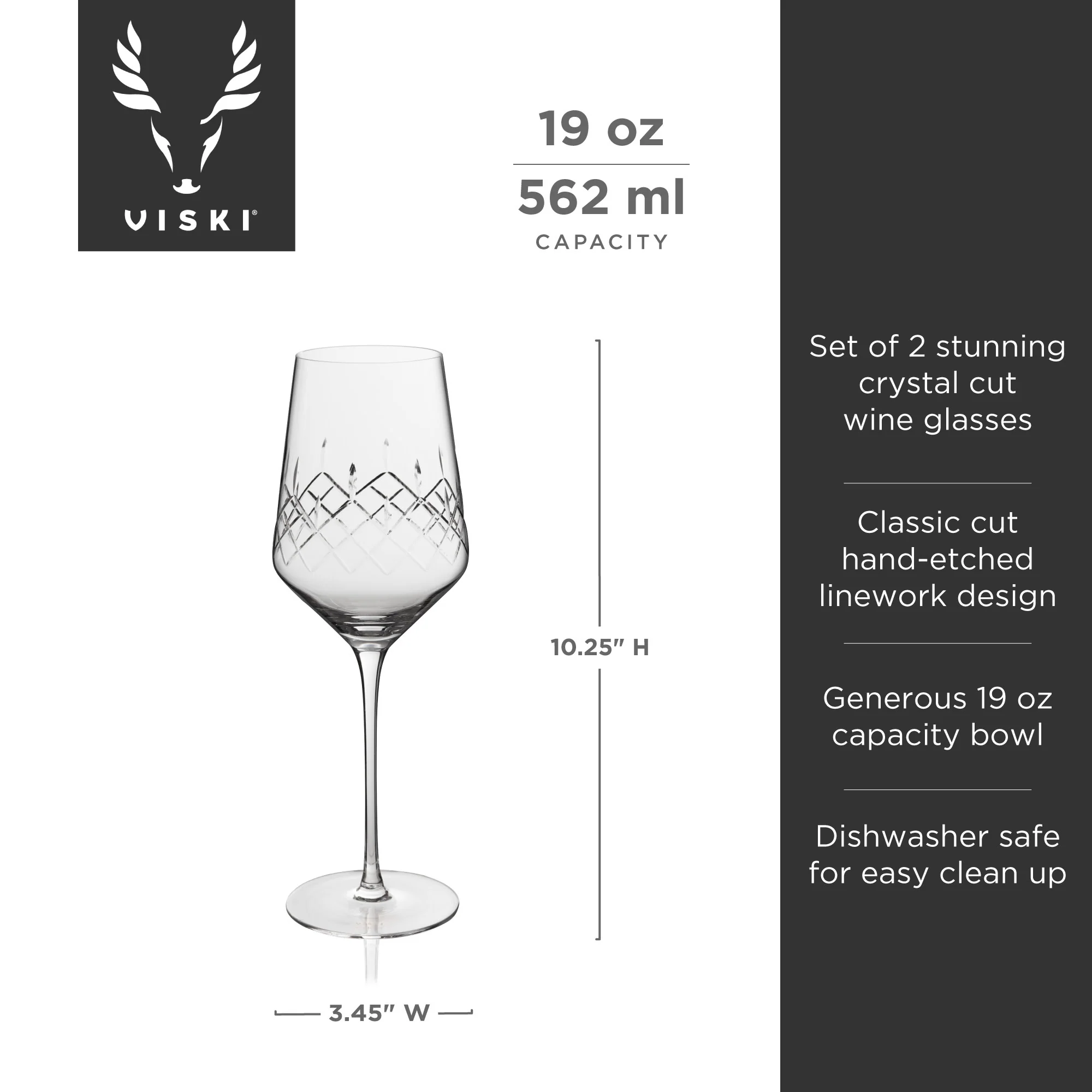 Admiral Crystal Universal Wine Glasses, Set of 2 - Image 6