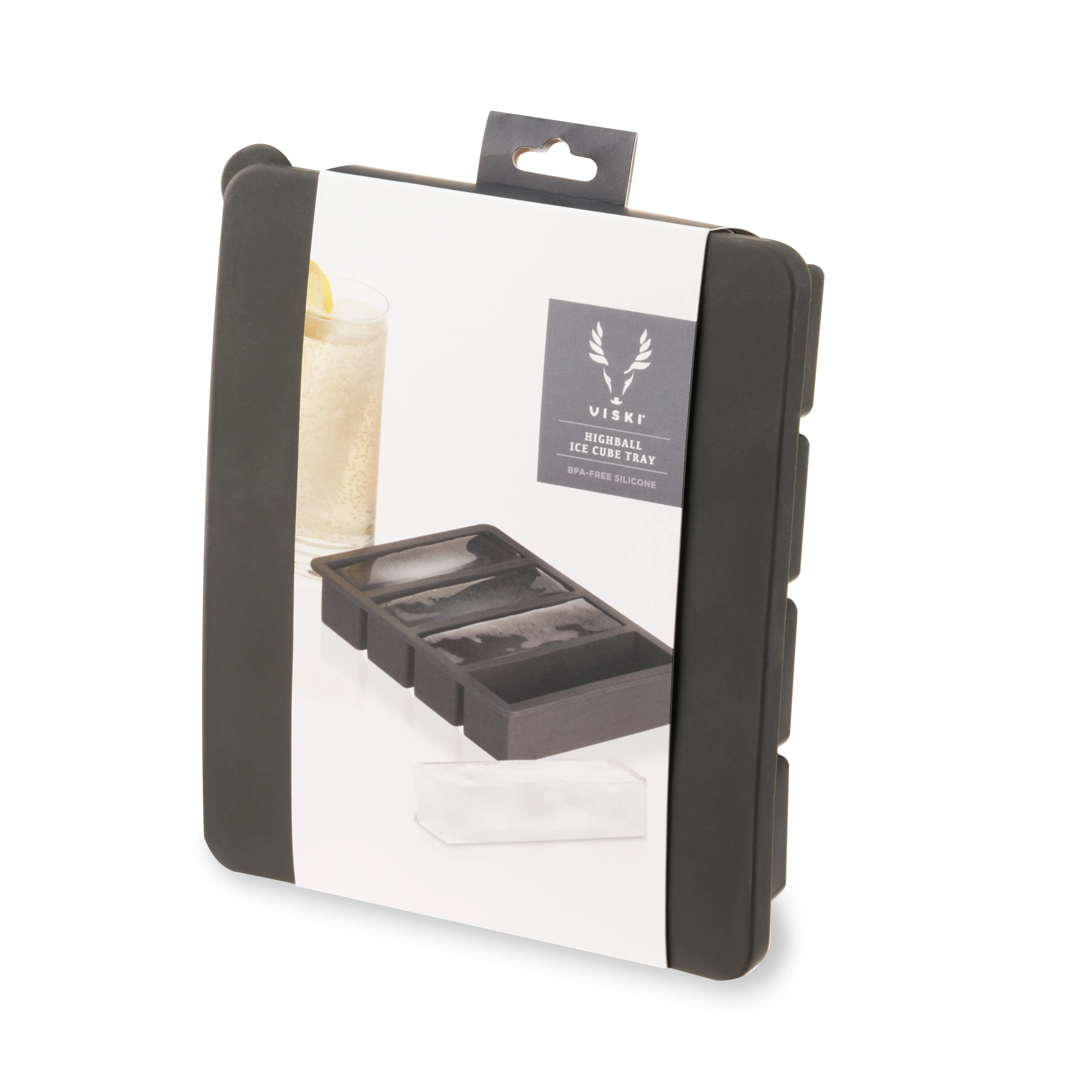 Glacier Highball Ice Cube Tray with Lid in Grey - Image 6
