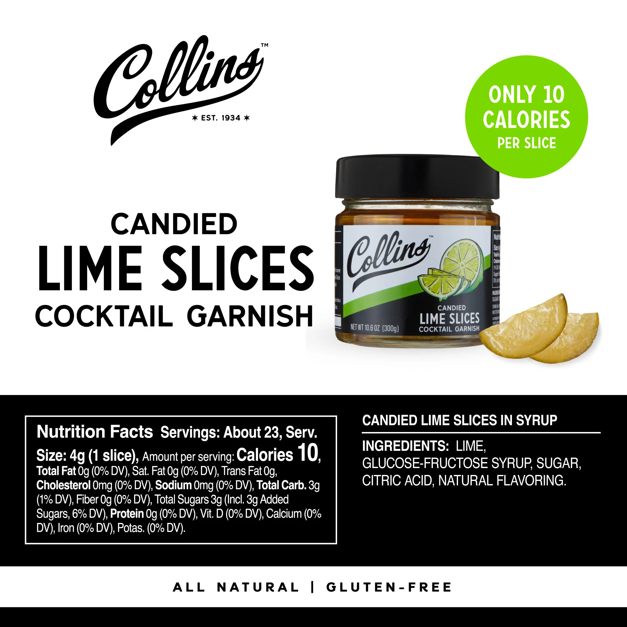 Collins Candied Lime Slices in Syrup 10.6 oz - Image 5