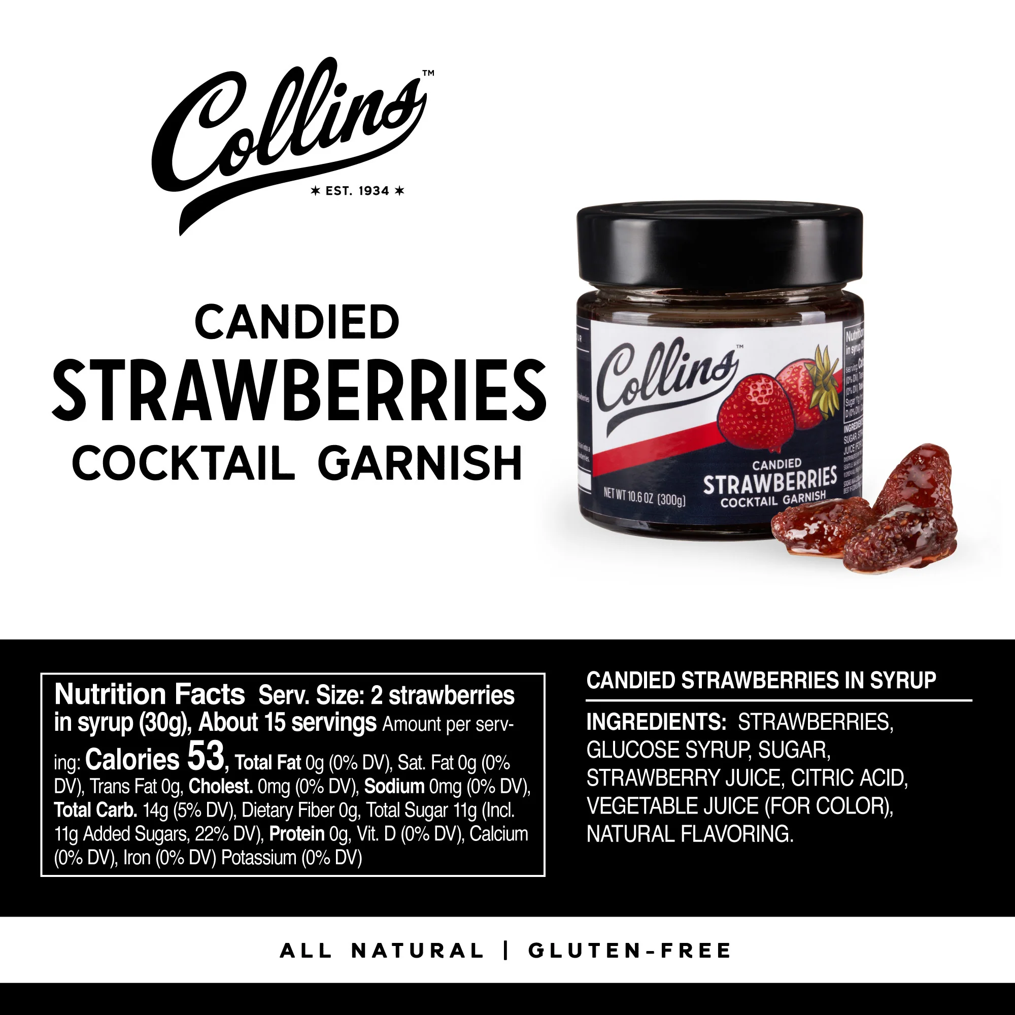 Candied Strawberries in Syrup 10.6 oz , Set of 6 - Image 5