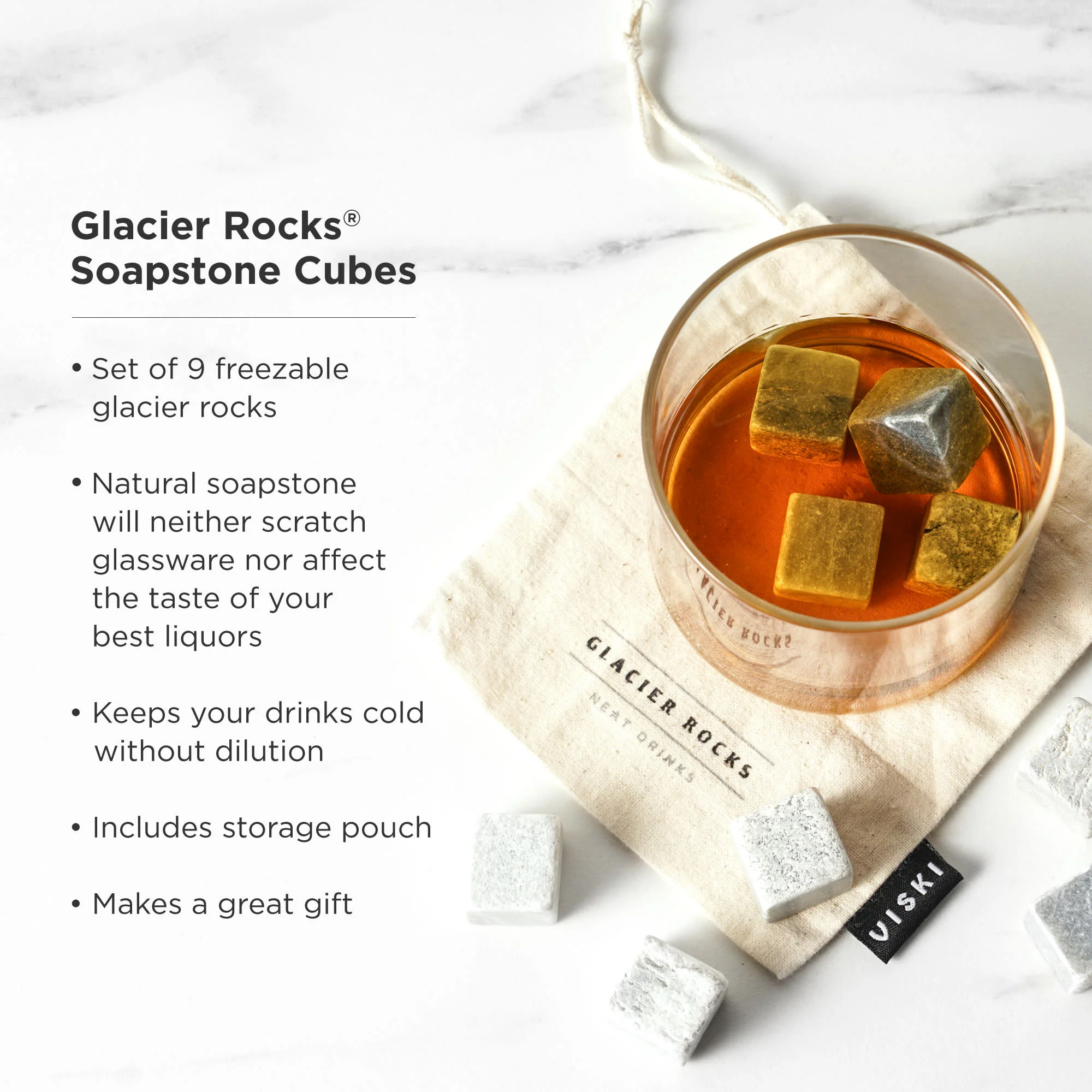 Glacier Rocks Soapstone Cube Set of 9 - Image 4