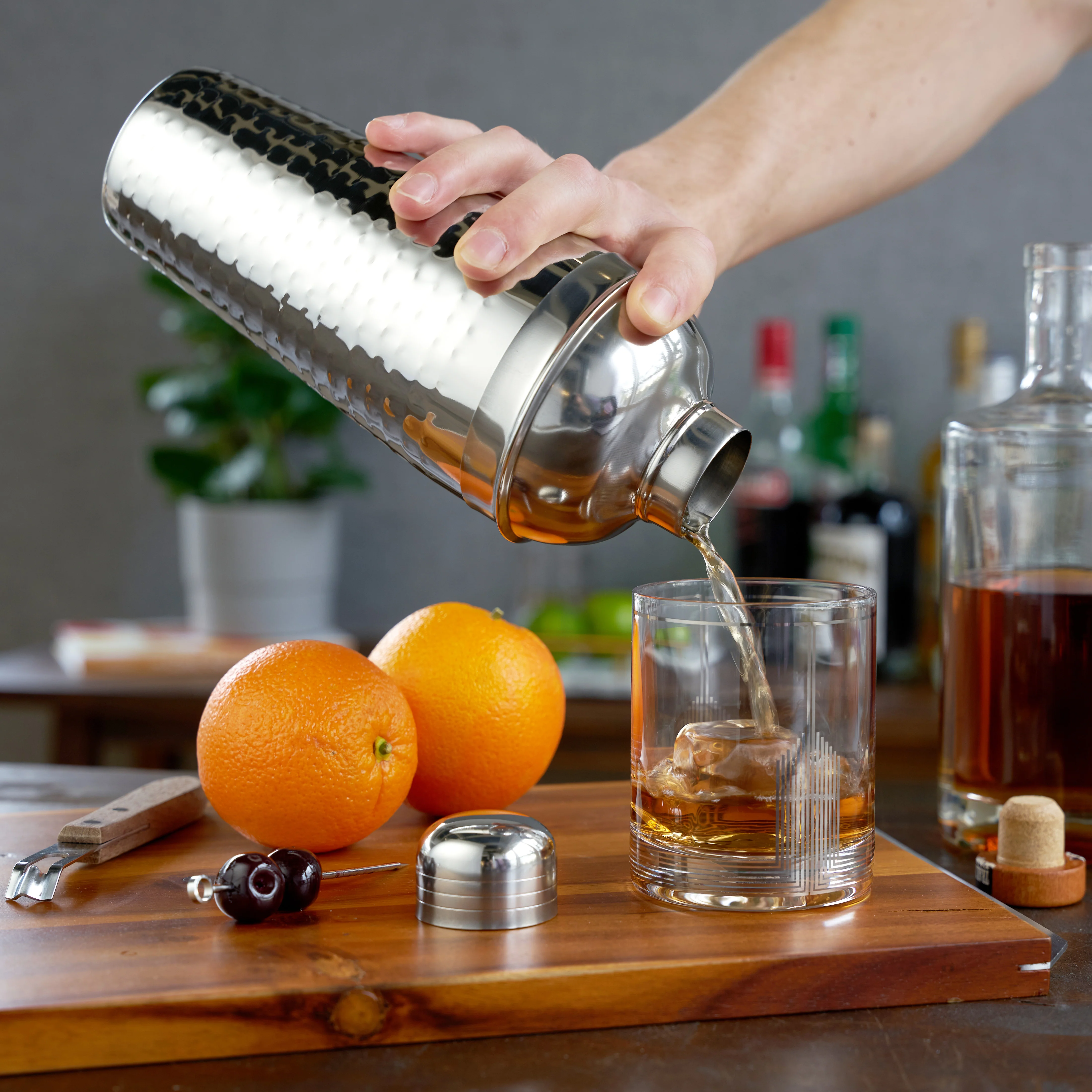 Irving Stainless Steel Hammered Cocktail Shaker - Image 2