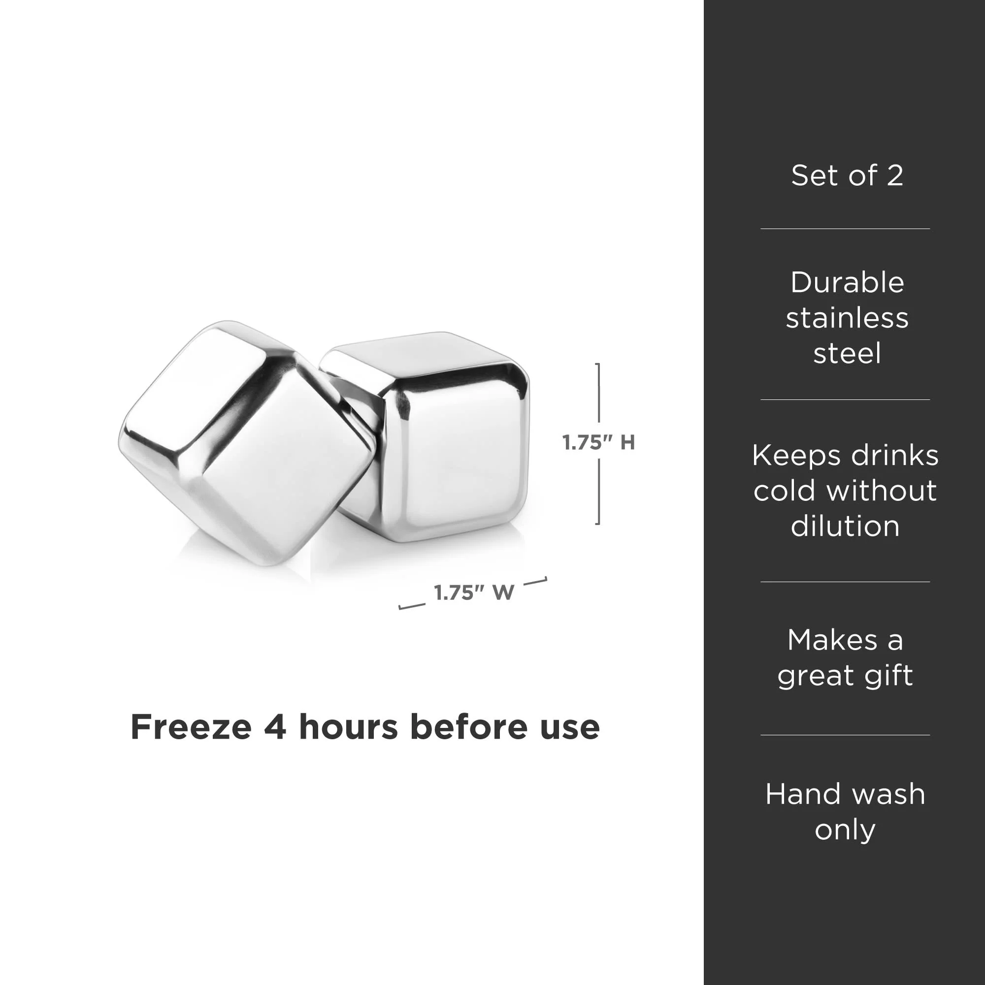 Glacier Rocks Large Stainless Steel Cube Set of 2 - Image 5