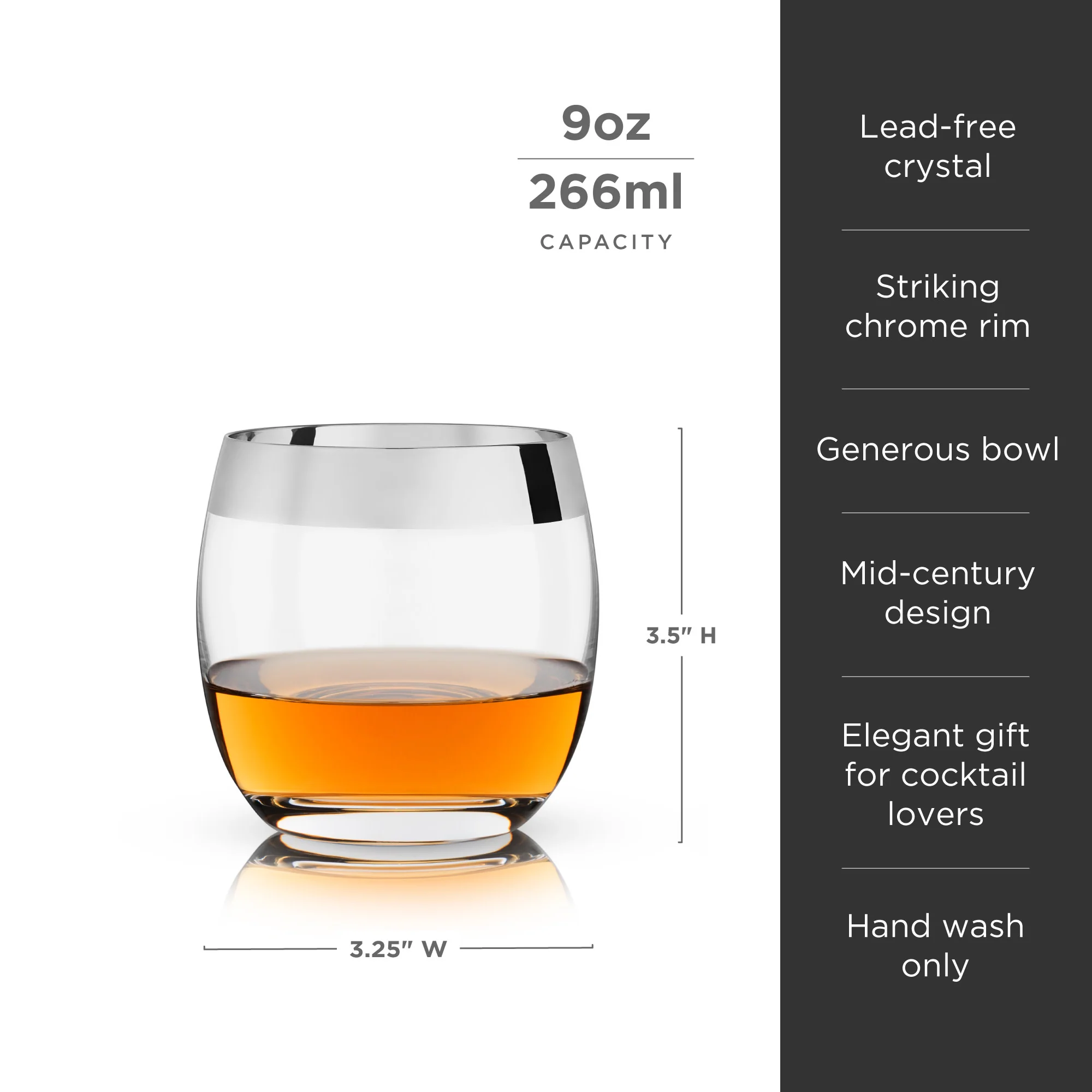 Irving Chrome-Rimmed Crystal Tumblers Set of 2 - Image 6