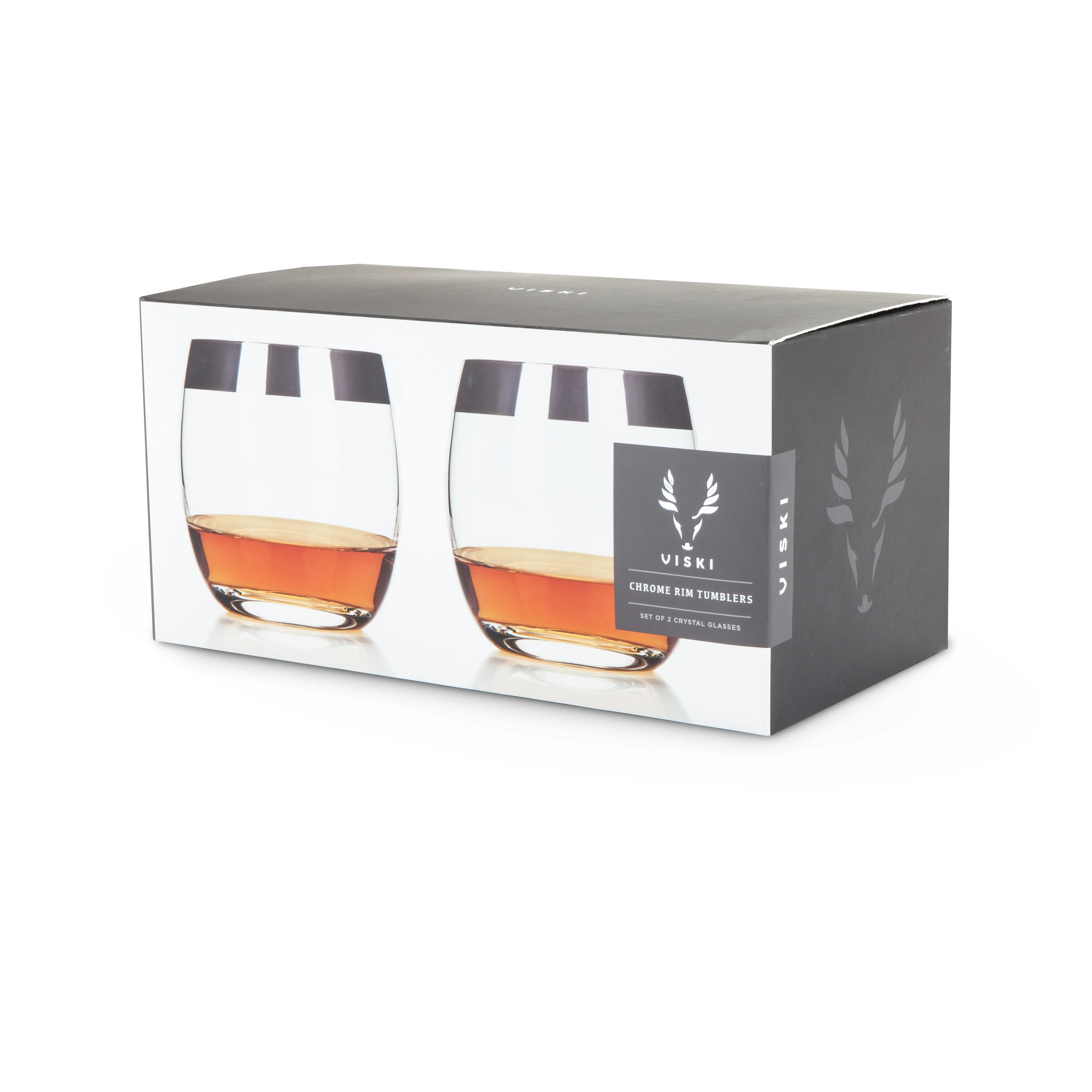 Irving Chrome-Rimmed Crystal Tumblers Set of 2 - Image 7