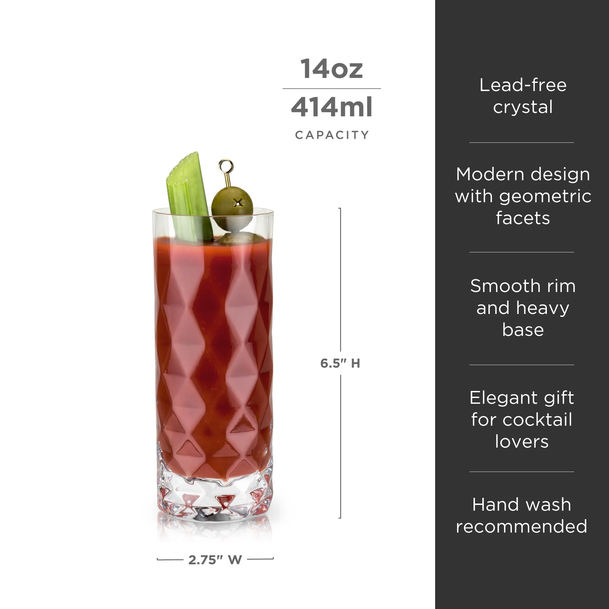 Gem Crystal Highball Glasses Set of 2 - Image 6