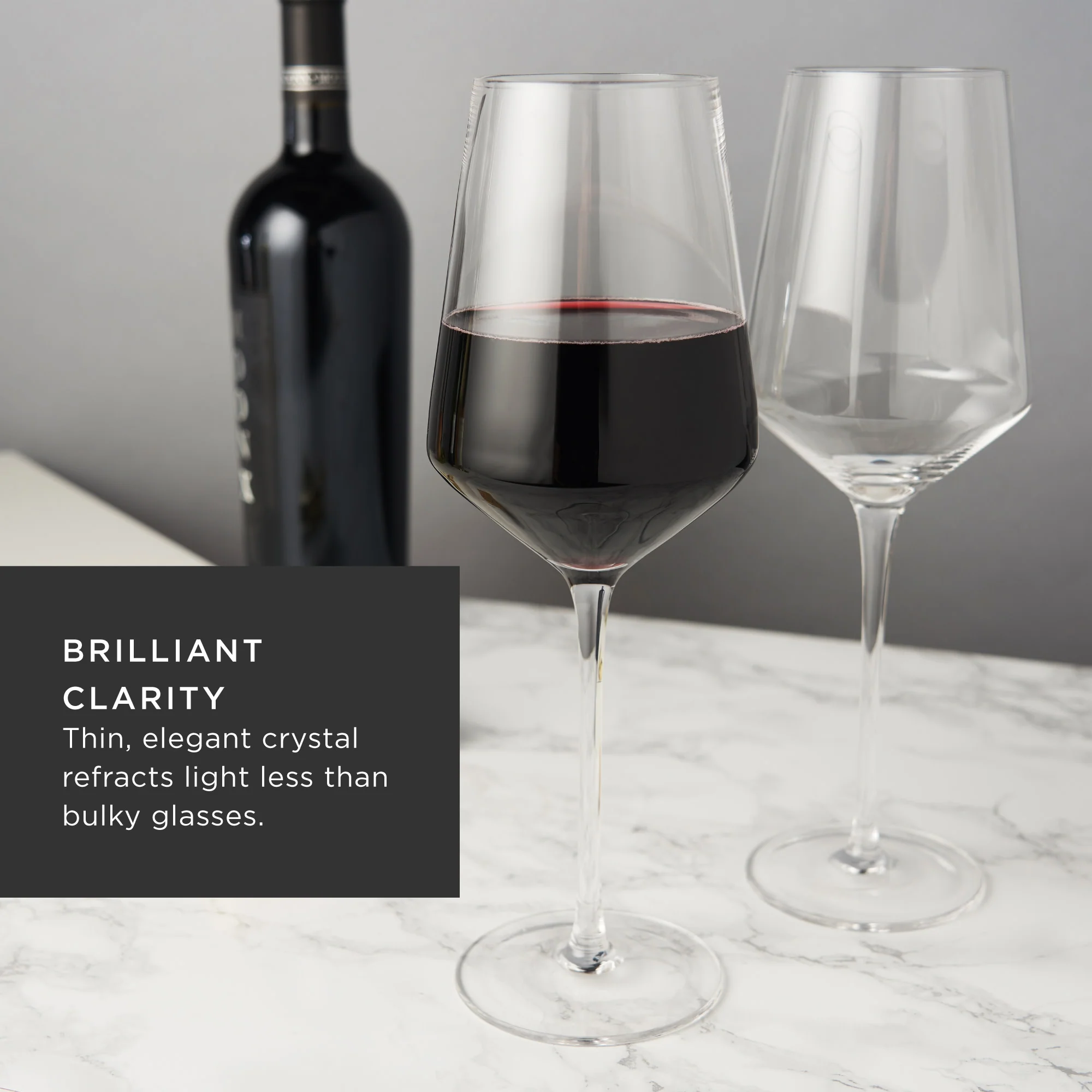 Raye Angled Crystal Bordeaux Decanter & Wine Glass Set - Image 6
