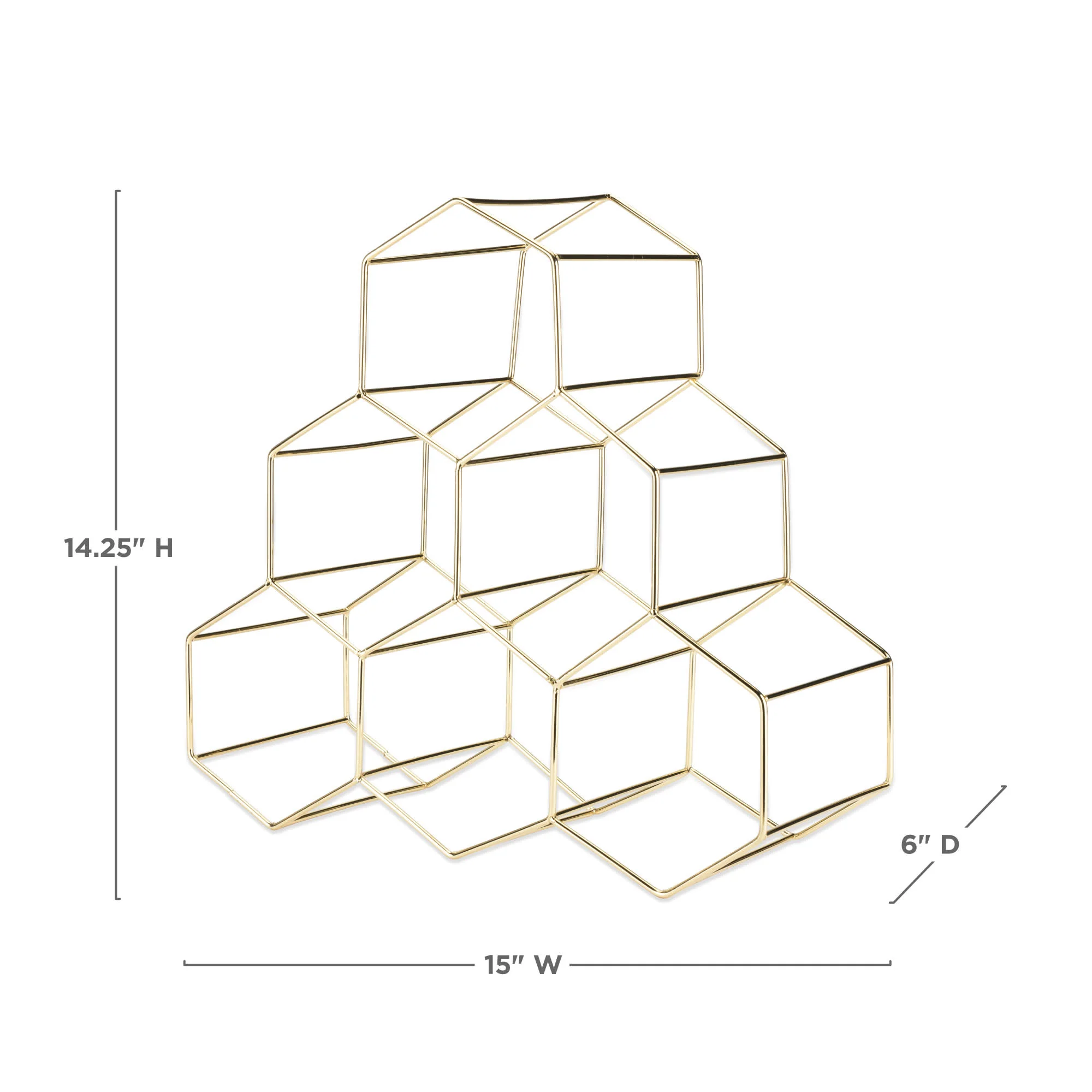 Geo Countertop Wine Rack in Gold - Image 6