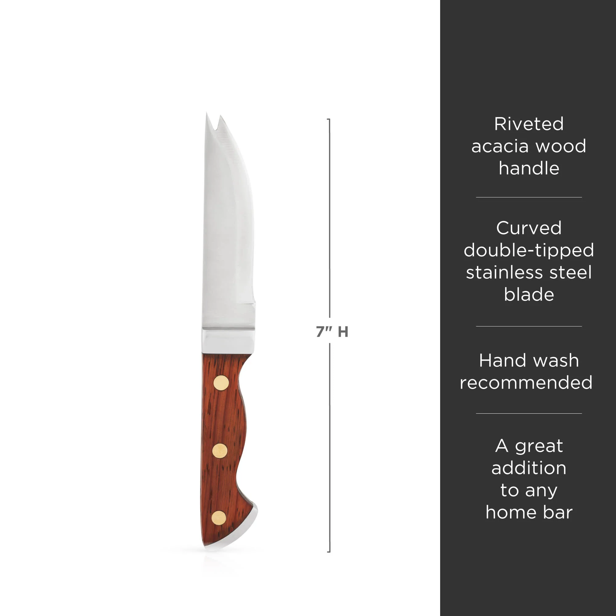 Professional Bartender Knife with Acacia Wood Handle - Image 5