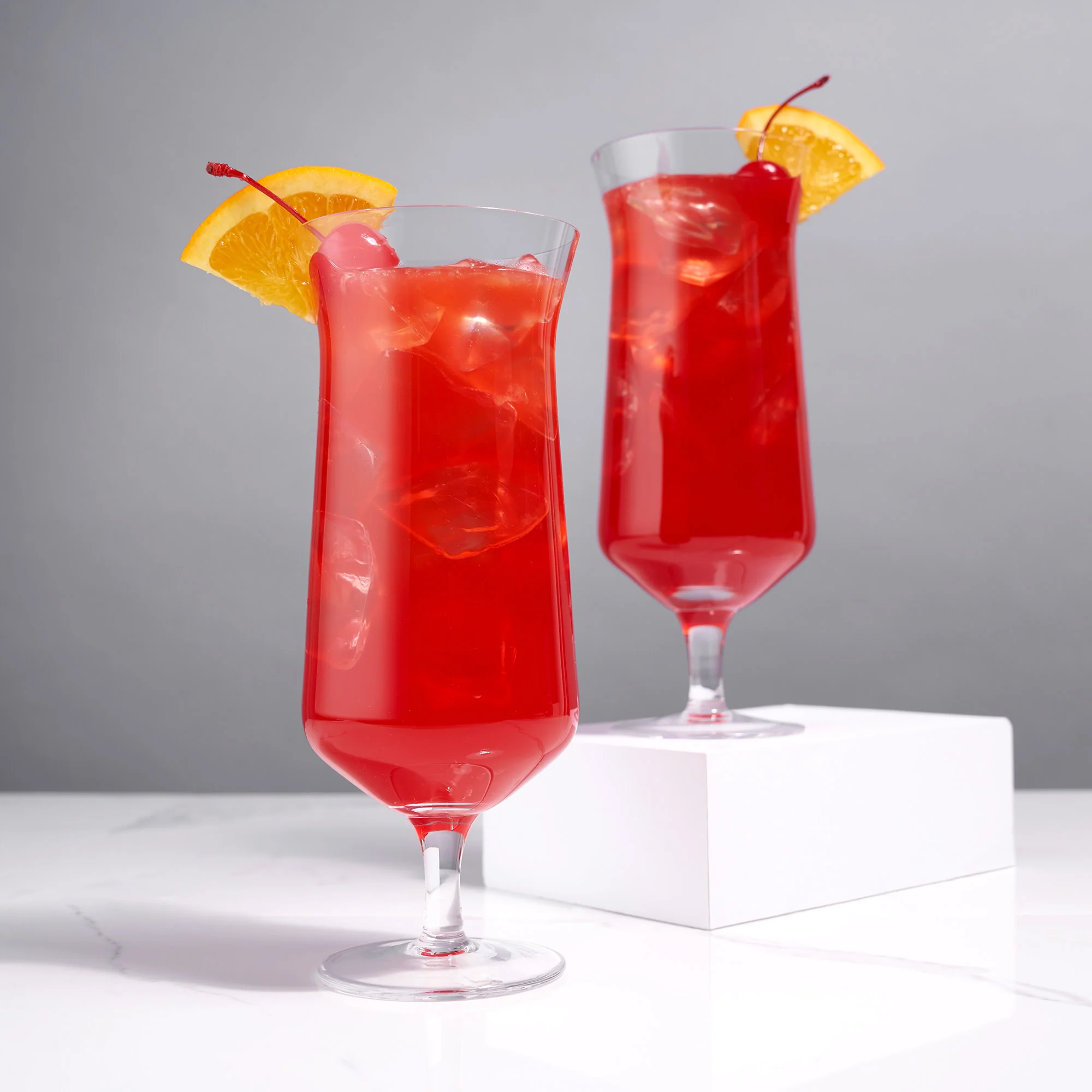 Raye Angled Crystal Hurricane Glasses Set of 2 - Image 2