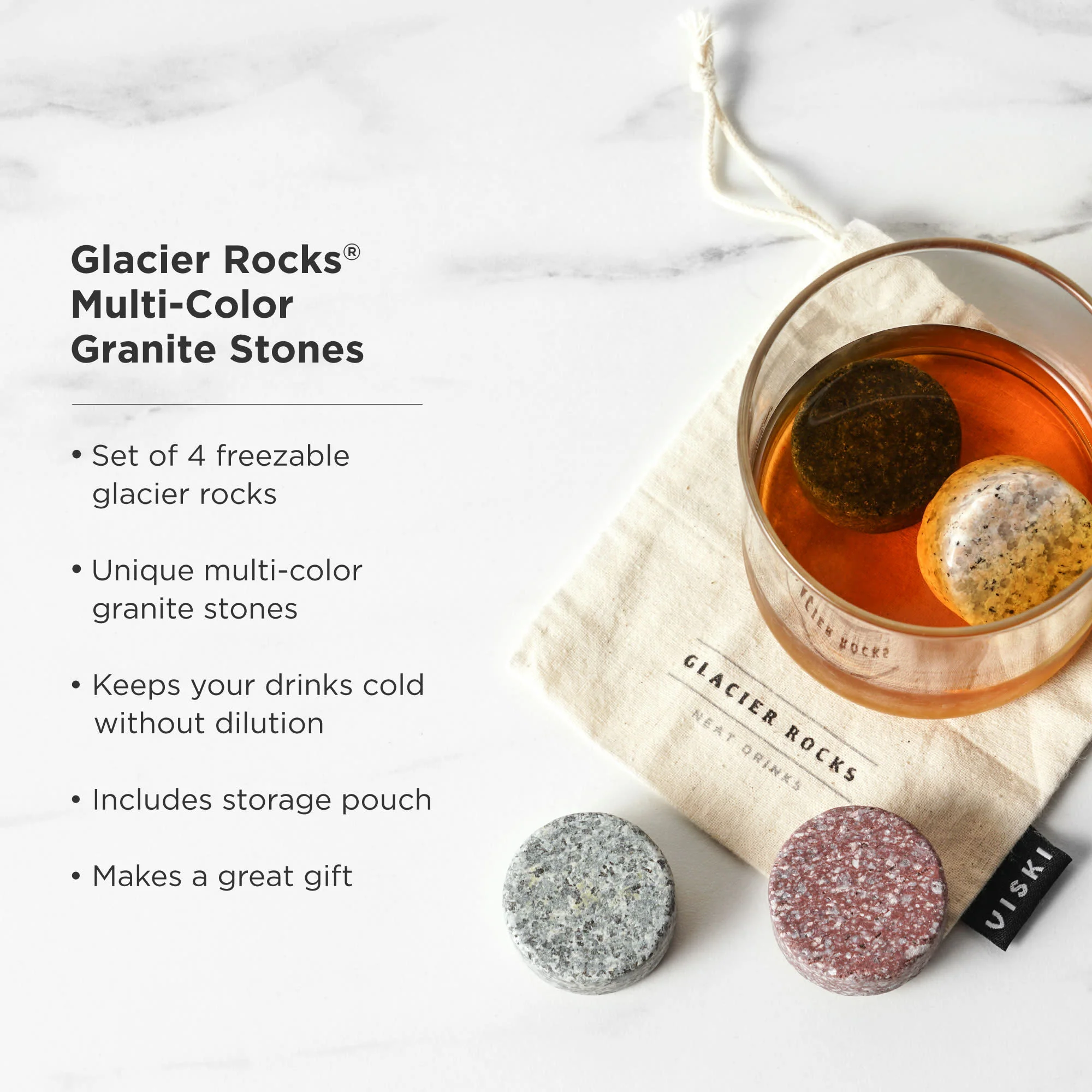 Glacier Rocks Granite Multi-Color Disks Set of 4 - Image 4