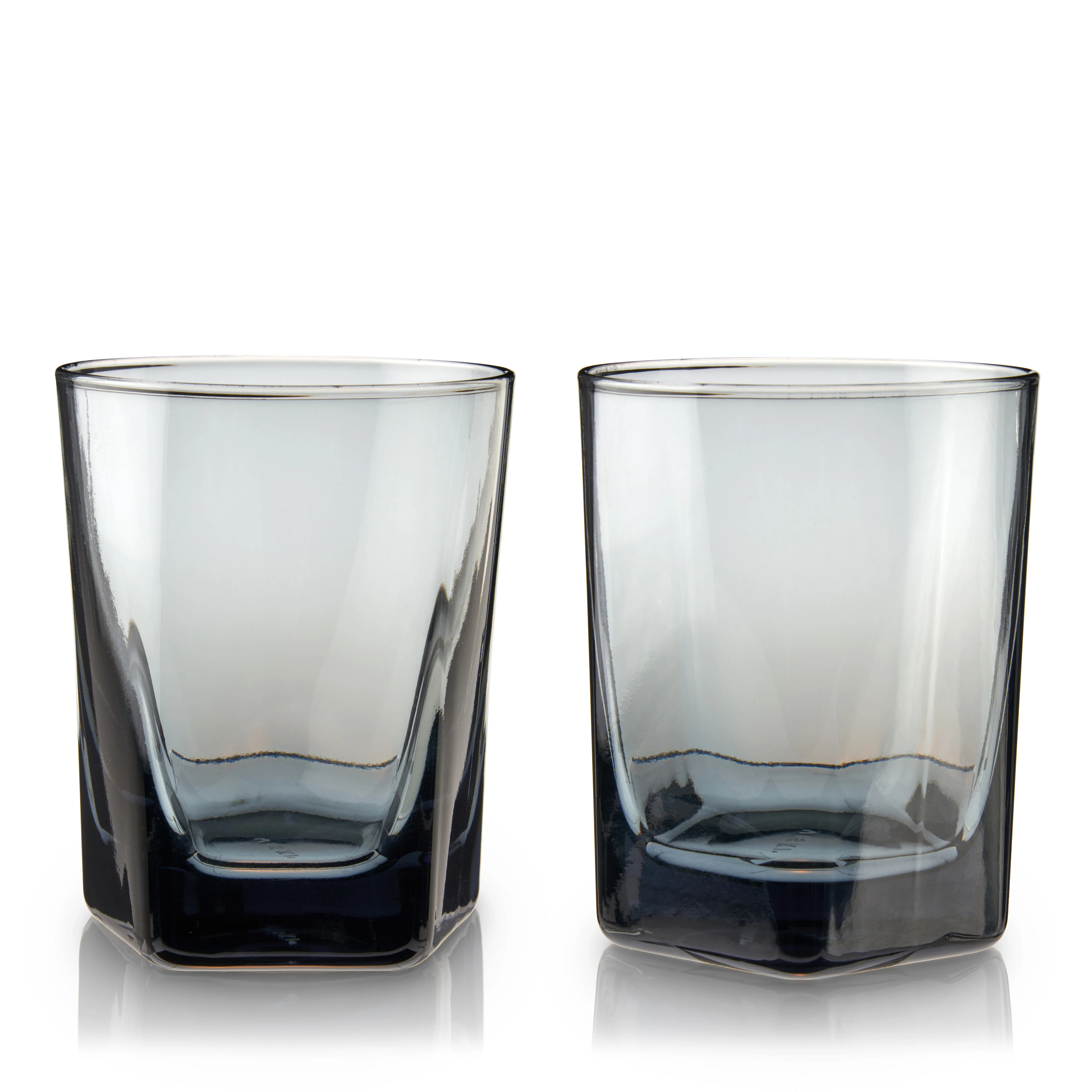 Hexagonal Crystal Double Old Fashioned Glasses in Smoke - Image 4