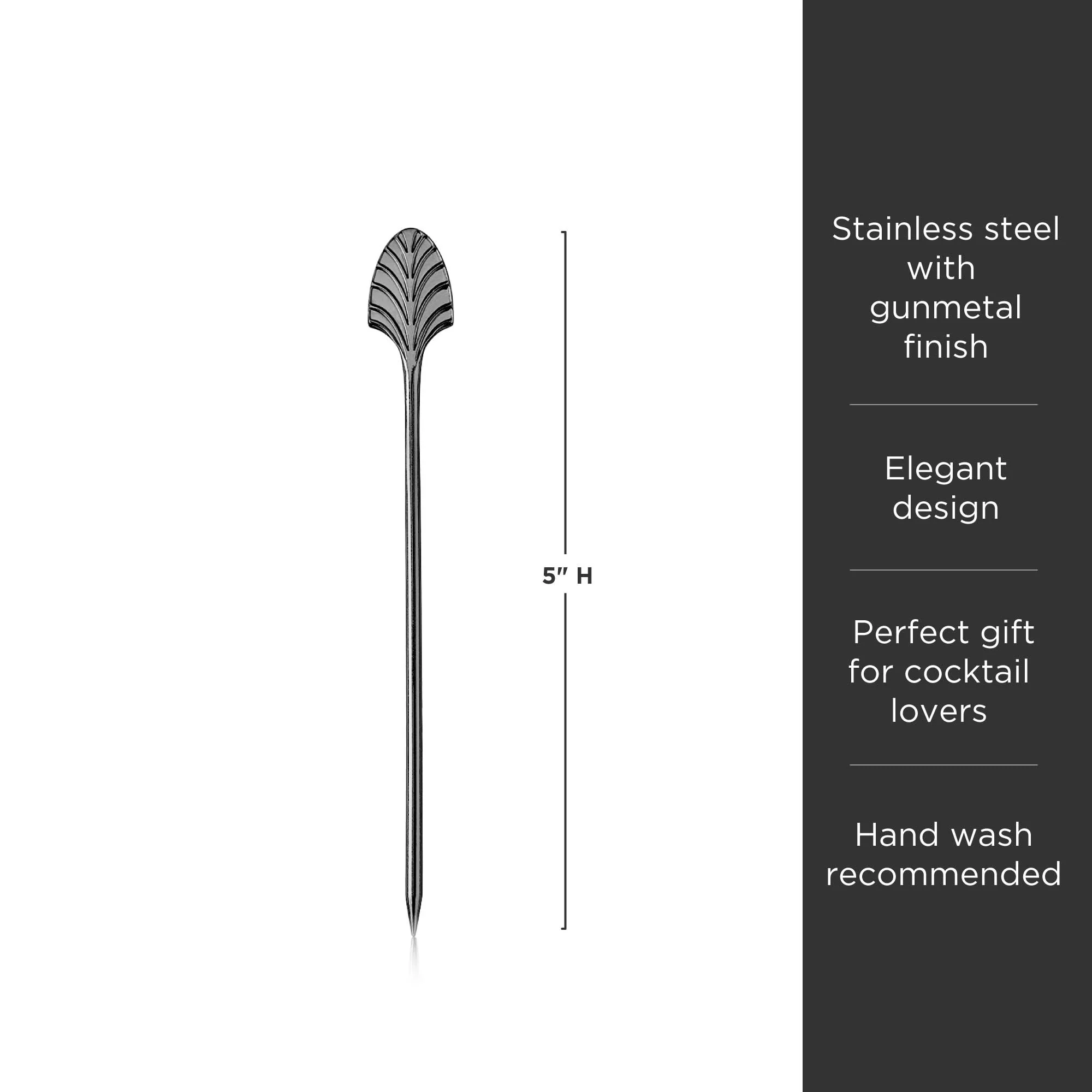 Art Deco Cocktail Picks in Gunmetal Set of 4 - Image 6