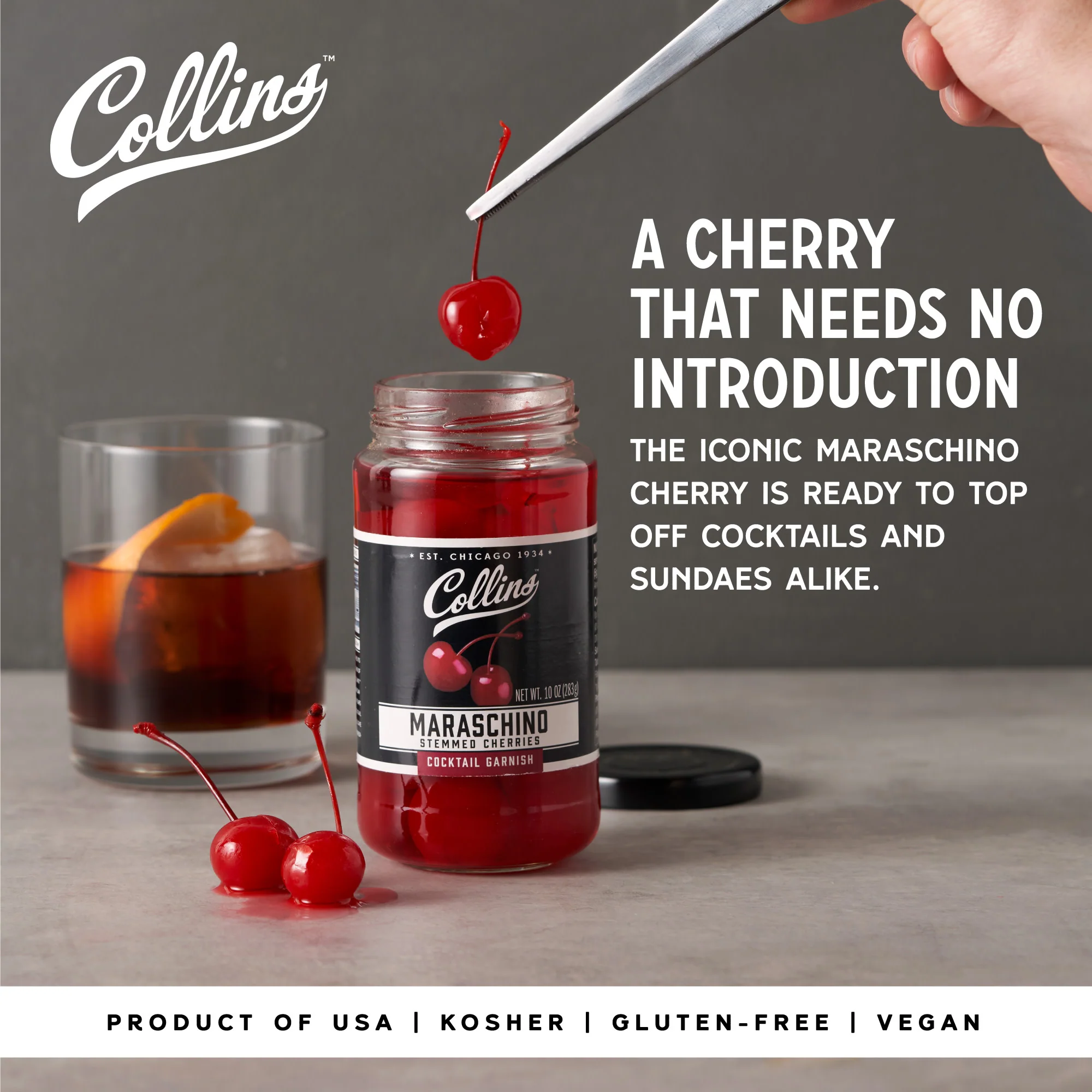 Stemmed Cocktail Cherries 10 oz - Image 3